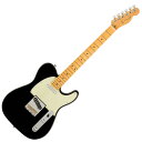 Fender American Professional II Telecaster MN BLK エレキギターAmerican Professional II Telecasterは、70年以上に渡る革新、インスピレーション、進化を経て、現代のプレイヤーの要求に応えます。高い人気を誇るDeep Cシェイプネックは、丁寧にエッジがロールオフされ、至高の演奏体験を約束する"Super-Natural"サテン仕上げが施されています。また新たに設計されたネックヒールを採用し、快適なフィーリングとハイポジションへの容易なアクセスを実現しました。新しいV-Mod II Telecasterピックアップは、これまで以上に繊細で、Telecasterならではの独特なトゥワングを内包した魅力的なサウンドを実現しています。イントネーションが改善された"Bullet"サドルを備えた新しいトップロード／ストリングスルーブリッジは、各弦のイントネーションとテンション感を個別に調整することが可能で、今までのTelecasterブリッジの中で最も快適でフレキシブルなブリッジです。American Professional II Telecasterの手に馴染む感覚とサウンドの多様性は、手に取り、耳にした瞬間、すぐにお分かりいただけることでしょう。プロの楽器の新たなスタンダードとなるような幅広い改良が、American Professional IIシリーズには詰め込まれています。【スペック】モデルネーム：American Professional II Telecaster, Maple Fingerboard, Blackモデル番号：113942706原産国：USカラー：Blackボディ：Alderボディフィニッシュ：Gloss Urethaneボディシェイプ：Telecasterネック：Mapleネックフィニッシュ：“Super-Natural” Satin Urethane Finish on Back of Neck with Gloss Urethane Headstock Faceネックシェイプ：Deep "C"スケール：25.5" (648 mm)フィンガーボード：Mapleフィンガーボードラジアス：9.5" (241 mm)フレット数：22Frets Size：Narrow Tallナット：Boneナット幅：1.685" (42.8 mm)ポジションインレイ：Black Dotブリッジピックアップ：V-Mod II Single-Coil Teleネックピックアップ：V-Mod II Single-Coil Teleコントロール：Master Volume, Master Toneピックアップスイッチ：3-Position Blade: Position 1. Bridge Pickup, Position 2. Bridge and Neck Pickups, Position 3. Neck Pickupピックアップコンフィギュレーション：SSブリッジ：3-Saddle Top-Load/String-Through Tele with Compensated Brass “Bullet” Saddlesハードウェアフィニッシュ：Nickel/Chromeチューニングマシーン：Fender Standard Cast/Sealed Staggeredピックガード：3-Ply Mint Greenコントロールノブ：Knurled Domeストリング：Fender USA Bullets 3250L Nickel Plated Steel (.009-.042 Gauges), PN 0733250403