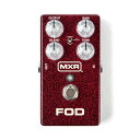 MXR M251 FOD DRIVE オーバードライブ ギターエフェクターハイゲインアンプのサウンドを再現する回路と、クランチサウンドを再現する回路、2つの個性を1台のペダルに詰め込んだオーバードライブ。有名アーティストが所有するカスタマイズされた2台のアンプをMXRチームが徹底的に解析。その2台のアンプサウンドをブレンドコントロールによって自由にミックスすることにより1台のアンプだけでは実現できない理想的なオーバードライブが完成。スクープスイッチでは中音域を「フラット」、「スクープ」、「ブースト」から選び、大胆で有用なイコライジングを直感的に選択可能。内部基板上の2つのトリムによりクランチ回路のゲインと音量が調整可能で、より細やかなサウンドメイキングも可能です。・電源9V：006P/9V乾電池または9V AC/DCアダプター