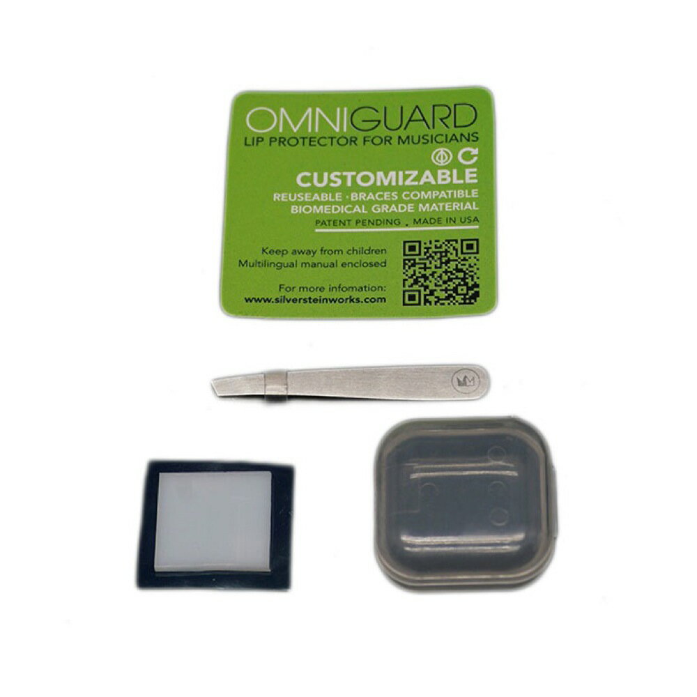 SILVERSTEIN OG01 OMNIGUARD リッププロテクター 1枚入り医療器具に使われるバイオメディカルグレードの樹脂を採用したリッププロテクター。お湯につけることによって自分の歯型に合わせて簡単かつ精密に形成することができるため、矯正器具の上からでも形成と着脱が可能です。形成後も簡単に洗浄することができ、約12ヶ月間ご使用いただけます。・ピンセット/保管用ケース付属・1枚入り