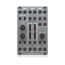 BEHRINGER 110 VCO/VCF/VCA モジュラーシンセサイザー ユーロラック用ユーロラック用 アナログVCO/VCF/VCAモジュール特長・80年代サウンドのVCO / VCF / VCAモジュール・オリジナルシステム100Mの回路を忠実に再現・それぞれのセクションは内部パッチングされており、必要に応じて外部とのパッチングが可能・VCOは3つの波形を搭載（三角波、ランプ波、PWM付き矩形波）・VCOは、ワイドレンジなピッチ制御に加えて、オーディオ出力1つと2つのCV入力を搭載・VCFは、カットオフ、周波数、レゾナンスコントロールと2つのオーディオ入力、2つのCV入力を搭載・マニュアルか外部CVより制御可能なオシレーターPWM・VCAは、ゲインコントロール、2つのオーディオ入力、2つのオーディオ出力（低/高）と2つのCV入力を装備・17個のコントロールとスイッチにより、すべてのパラメーターにリアルタイムでアクセス可能・ユーロラックの仕様：16HP、60mA +12V、50mA -12 V・国内正規輸入品に限り3年間保証・イギリスで設計および開発110 VCO/VCF/VCAについて◆Modular Synthesis80年代はエレクトロニックミュージックの黄金時代でした。 シンセサイザーはその最盛期と共に発展し、当時のほぼすべてのヒット曲と映画のサウンドトラックではシンセサイザーサウンドが使用されていました。 なかでもモジュラーシンセサイザーは現在のミュージシャンやシンセ愛好家の間でますます人気が高まっており、そのクオリティーは向上し続けています。◆110 VCO/VCF/VCA 標準Eurorackケースにマウント可能な80年代オリジナルの「System 100M」回路を忠実に、かつお求めやすい価格で再現。 110 VCO/VCF/VCAをお手持ちのリグに追加すればサウンドをさらに楽しくハイクオリティーなものに発展させるでしょう。◆Controlling the Oscillator110の、扱いやすく内部パッチされたシグナルフローのシンセボイスならパッチにかける時間を節約し、より音楽にフォーカスする事が可能です。 三角波、ランプ波、パルス幅モジュレーション3つの波形いずれかを選択して、モジュレーションノブでVCOセクションを調整すればサウンドを自由に変更する事が可能です。 VCOは、ピッチとレンジのコントロールノブと別のソースにルーティングできる1つのオーディオ出力と2つのCV入力も準備しています。◆VCF and VCAVCFにはカットオフ周波数とレゾナンススライダーがあり、VCAには2つのオーディオ出力（低/高）が付いています。 VCFとVCAはそれぞれ、2つのオーディオ入力と2つのCV入力を装備しており、他のソースを110にプラグインできるので、どのモジュラーシンセシにも必須モジュールです。◆Eurorack Ready110 VCO/VCF/VCAのインストールは標準Eurorackケースにマウント出来るよう設計されている為、とても簡単です。 モジュールの電源ケーブルをコネクターに接続し付属のネジを使用してモジュールを組み込みます。 これだけで他のシンセモジュールと組み合わせた独自のセットアップを実現する事が可能です。◆3年間の保証制度べリンガー製品には弊社保証規定に基づく3年の保証が付いています。仕様 ◆アナログシンセサイザーモジュール■入力パルス幅mod：、3.5 mm TSジャック、DC結合インピーダンス：＞70kΩ、アンバランス最大入力レベル：0V〜+10V、1ボルトあたり4％■信号入力インピーダンス：＞ 50kΩ、アンバランス最大入力レベル：+17 dBu @ユニティゲインVCO mod入力：3.5mm TSジャックx 2、合算インピーダンス：＞ 50kΩ、アンバランスCV範囲：0V〜+10V、1 V/ octVCF mod入力：3.5mm TSジャック x 2、合算インピーダンス：＞ 50kΩ、アンバランスCV範囲：0V〜+10V、1V/octVCA mod入力：3.5 mm TSジャック x 2 、合計インピーダンス：＞50kΩ、アンバランスCV範囲：0V〜+10V、通常10 dBごとに1V■アウトプットVCO出力：3.5 mm TSジャック、DC結合インピーダンス：1kΩ、アンバランス最大出力レベル：10V p-p外部CVなしの周波数範囲：10 Hzから500 Hz外部CVを使用した周波数範囲：1 Hzから30 kHz■VCA出力3.5 mm TSジャックx 2 、AC結合ハイインピーダンス：1kΩ、アンバランスローインピーダンス：3kΩ、アンバランスHigh最大出力レベル：+18 dBuLow最大出力レベル：-2 dBuハイアウトプットノイズ：＜-60 dBu、22 Hz -22 kHzローアウトプットノイズ：＜-80 dBu、22 Hz -22 kHz■コントロール パルス幅：最小50％波形：三角形波、のこぎり波、パルス波レンジ：32 ’、16’、8 ’、4’、2 ’ピッチ：2オクターブの範囲カットオフ周波数：20 Hzから20 kHzレゾナンス：セルフオシレーションオフSig in level：-∞からユニティゲインMod in level：-∞からユニティゲイン■電源電源：ユーロラック電流：80mA（+12 V）、50mA（-12 V）■寸法外形寸法：81 x 129 x 46 mmラックユニット：16HP質量：0.19 kg