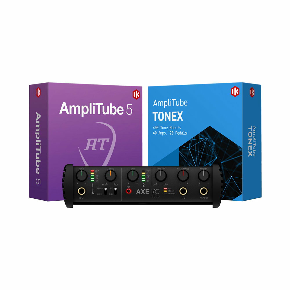 IK Multimedia AXE I/O Solo + AmpliTube 5 + TONEX バンドル オーディオインターフェイス