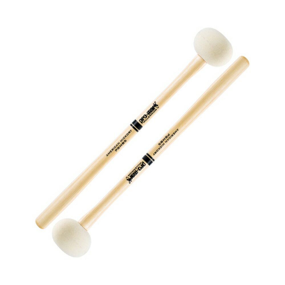 PROMARK PSMB5 マーチング用バスドラムマレットPerformer Series Marching Bass Drum PSMB5 Mallets(2 1/4" Head - Best for 28-30" drum)【Performer Series】パフォーマーシリーズのマーチング用バスドラムマレットは、厳選されたアメリカンヒッコリー製のハンドルと高密度のフェルト製ヘッドを使用しています。初心者、大学生からプロまで、使用者を選びません。"コンフォート・フレア"グリップが握り易さを向上させ、ヘッドに向けて広がるテーパーが優れたバランスと豊かなトーンを生み出します。径:16.5mm全長:362mmハンドル素材:Hickoryヘッド素材:Feltヘッドの硬さ:Medium