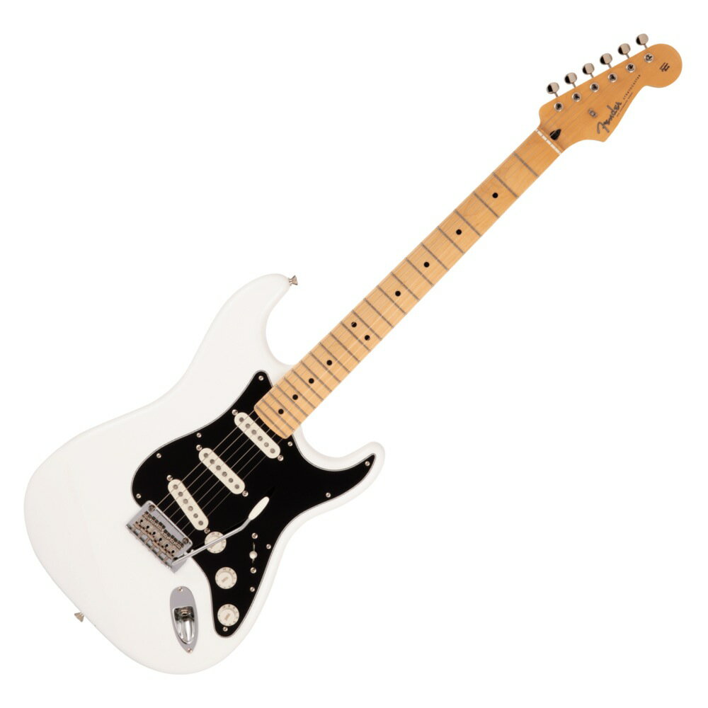 Fender Made in Japan Hybrid II Stratocaster MN AWT エレキギターMade in Japan Hybrid IIは、ヴィンテージなルックスはそのままに、プレイヤーや音楽のジャンルを選ばないオールマイティーなモダンスペックを盛り込んだ、まさに「ハイブリッド」と呼ぶにふさわしいシリーズです。リズム/リード問わず、どのギタリストやベーシストにもフィットする演奏性と楽器のトーンを兼ね備えた製品を、世界的にファンの多いMade in Japanで実現しました。Hybrid II Stratocasterは、定評あるアルダーボディに新設計のHybrid II Custom Voiced Single Coilピックアップを装備し、ヴィンテージスタイルサドル付きの2点支持トレモロシステムを搭載。ヴィンテージロッキングチューナー、Modern "C"シェイプにサテンフィニッシュのネック、9.5インチラジアスの指板とナロートールフレットがスムーズなプレイヤビリティを提供します。【スペック】・モデルネーム：Made in Japan Hybrid II Stratocaster, Maple Fingerboard, Arctic White・モデル番号：5661102380・原産国：JP・カラー：Arctic White・ボディ：Alder・ボディフィニッシュ：Gloss Polyurethane・ボディシェイプ：Stratocaster・ネック：Maple・ネックフィニッシュ：Satin Urethane Finish on Back, Gloss Urethane Finish on Front・ネックシェイプ：Modern "C"・スケール：25.5" (648 mm)・フィンガーボード：Maple・フィンガーボードラジアス：9.5" (241 mm)・フレット数：22・Frets Size：Narrow Tall・ナット：Bone・ナット幅：1.650" (42 mm)・ポジションインレイ：Black Dot・ブリッジピックアップ：Hybrid II Custom Voiced Single Coil Stratocaster・ミドルピックアップ：Hybrid II Custom Voiced Single Coil Stratocaster・ネックピックアップ：Hybrid II Custom Voiced Single Coil Stratocaster・コントロール：Master Volume, Tone 1. (Neck Pickup), Tone 2. (Bridge/Middle Pickup)・ピックアップスイッチ：5-Position Blade: Position 1. Bridge Pickup, Position 2. Bridge and Middle Pickup, Position 3. Middle Pickup, Position 4. Middle and Neck Pickup, Position 5. Neck Pickup・ピックアップコンフィギュレーション：SSS・ブリッジ：2-Point Synchronized Tremolo with Vintage-Style Stamped Steel Saddles・ハードウェアフィニッシュ：Nickel/Chrome・チューニングマシーン：Vintage-Style Locking・ピックガード：3-Ply Black・コントロールノブ：Eggshell・ストリング：Nickel Plated Steel (.009-.042 Gauges)