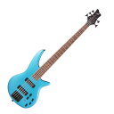 Jackson X Series Spectra Bass SBX V Electric Blue 5弦 エレキベースモダンなスタイル、柔軟なトーン、比類のない価値を備えたJackson X Series Spectra Bass SBX Vは、冒険好きなプレイヤーを大胆なベースの冒険に誘い、Jacksonの強力なネック・スルー・ボディ・ベース・ラインアップに新たなエントリーを打ち出しました。オフセットされたSpectra Bassのボディスタイルは、ギグミュージシャンを念頭に置いた革新的なデザインです。グラファイトで強化されたスルーボディのメイプル・ネック（スカーフ・ジョイント）は強力なサスティーンを生み出し、スピード・ネック・コンター、12" - 16"コンパウンド・ラジアスのローレル・フィンガーボード、24フレットで優れた演奏性を実現しています。「SBX V」は、多才で進歩的なベーシストのために、フル・サウンド・スペクトラムを提供します。ピックアップのコイルを分割する2ウェイ・トグル・スイッチ、3バンド・アクティブEQ、ブレンド・コントロール、そして3バンドEQのアクティブ回路をバイパスまたはアクティブにするプッシュ/プル・セレクター付きボリューム・コントロールにより、幅広いトーン・コマンドが可能です。プッシュ/プル・セレクターは、電池切れによる音切れの心配がありません。また、ボリューム・ノブを引くとアクティブ・サーキットがバイパスされるので、電池を使わずに簡単に音を出すことができます。この5弦35インチスケールのベースには、サスティーンと音のアタックを向上させるHiMassハードテイル・ブリッジが搭載されています。「J」のロゴをあしらった3x2のブラック・ヘッドストックが特徴的なSBX Vは、ブラックのハードウェアで構成されています。【スペック】・ボディ：Poplar・ボディフィニッシュ：Satin・ボディシェイプ：Spectra・ブリッジ：Jackson HiMass・ブリッジピックアップ：Jackson Medium-Output Humbucking・カラー：Electric Blue・コンフィギュレーション：HH・コントロールノブ：Dome-Style・コントロール：Volume (Push/Pull Selector for Active/Passive Options), Blend, 3-Band EQ (Active Only)・フィンガーボード：Laurel・フィンガーボードラジアス：12"-16" Compound Radius (304.8 mm to 406.4 mm)・フレットサイズ：Jumbo・ハードウェアフィニッシュ：Black・ヘッドストック：Unique Jackson 3x2 (3 Over/2 Under)・モデルネーム：X Series Spectra Bass SBX V, Laurel Fingerboard, Electric Blue・ネック：Neck-Through-Body with Graphite Reinforcement and Scarf Joint・ネックフィニッシュ：Satin Color Matched・ネック：Maple・ネックピックアップ：Jackson Medium-Output Humbucking・フレット数：24・ナットの素材：Black Plastic・ナット幅：1.75" (44.45 mm)・オリエンテーション：Right-Hand・ピックガード：None・ピックアップコンフィギュレーション：HH・ピックアップスイッチ：2-Way Toggle Switch (Pickup Coil Split)・ポジションインレイ：White Dot・ネック材：Maple・スケール：35" (889 mm)・Special Electronics：3-Band EQ (Active Only)・ナット：Black Plastic・ストリング：Nickel Plated Steel (.045-.130 Gauges)・トラスロッドレンチ：Yes・トラスロッド：Dual-Action Head Adjust・チューニングマシーン：Jackson Sealed Die-Cast・ソフトケース付き