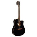 LAG GUITARS T118DCE-BLK エレクトリックアコースティックギターフランスのギターメーカーLAG Guitarsの『Tramontane』シリーズ。T118シリーズはトップ材にシダーを採用したモデル。シダートップらしいレスンポンスの良いサウンドが特徴です。T118DCEはドレッドノートシェイプのカッタウェイが施された、エレアコ仕様。ライブでも使用できるモデルです。Specificationsエレクトロニクス : StudioLag Plusカラー : ブラックシェイプ : ドレッドノートスケール : 650 mmチューニング・ペグ : ダイキャスト、比率1:18トップ : Solid Western Red Cedarトラスロッド : ダブルアクションナット幅 : 43 mmナット幅 : Black graphite wedge / 72 mm & 43 mmネック : Khayaハードウェア : サテン・ブラックバック＆サイド : African Sapeleフィニッシュ : グロスフレットの種類 : Medium Silver Nickelフレット数 : 20ブリッジ : ブラウンウッド指板 : Brownwood指板R : 350 mm