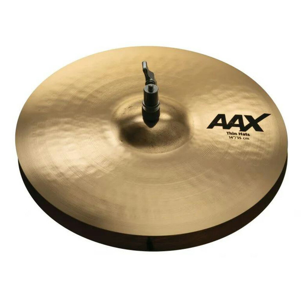 SABIAN AAX-14TTH-B 14" AAX THIN HATS ハイハットシンバル トップ軽快なサウンドでオールマイティーに使用できるハイハット。特にレコーディングにおすすめ。AAXModern × BrightB20 BRONZECAST BRONZE80%Copper + 20%Tin + Trace of Silverブライトでクイックレスポンス。大きめの”ハンドガイド”マシンハンマリングと、浅く高密度のレイジング加工によって、いかなるボリュームでもシンバル本来の音色を失うことなく、不要な倍音をカットした、ピュアで明確なサウンドが持ち味。【仕様】サイズ：14"ウェイト：Thin