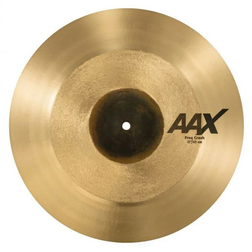 SABIAN AAX-17FQC 17" AAX FREQ CRASH クラッシュシンバルレイジングのないベル、ライド&クラッシュエリアに異なるレイジングを施した、鋭いながらもオープンなサウンド。AAXModern × BrightB20 BRONZECAST BRONZE80%Copper + 20%Tin + Trace of Silverブライトでクイックレスポンス。大きめの”ハンドガイド”マシンハンマリングと、浅く高密度のレイジング加工によって、いかなるボリュームでもシンバル本来の音色を失うことなく、不要な倍音をカットした、ピュアで明確なサウンドが持ち味。【仕様】サイズ：17"ウェイト：Medium Thin