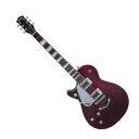 GRETSCH G5220LH Electromatic Jet BT Single-Cut with V-Stoptail Left-Handed Dark Cherry Metallic エレキギター※本商品は左利き用（レフトハンド）モデルです。お間違いないようご注意下さい。Broad'TronPUを備えた、本物のJetギターの要素を備える全く新しい、G5220LH Electromatic Jet BT Single-Cut with V-Stoptail lは、このPUによって、クラシックなJetらしい透明度を備えたパワーを実現します。チェンバード構造のマホガニーボディは、Electromatic Jet BTの“心臓”ともいえる重要な部分です。このメイプルトップのマホガニーボディは、リッチで存在感のある中音域を生み出し、より大きな低音域ときらびやかな高音域を強調します。メイプルトップのチェンバード・マホガニーボディにマウントされた、全く新しいBlack Top Broad'Tron PUのペアは、厚みのあるアグレッシブなオーバードライブを生み出し、同時に最もピュアなクリーントーンにも適した、驚異的な音色のバランスを実現しています。多彩なコントロール Electromatic Jet BTには、完全な音色調整を可能にする重要な機能が搭載されています。2PU個別のボリュームコントロールにマスタートーン、マスターボリュームとトレブルブリード回路の組み合わせることで、PUとトーンの設定を直感的かつ、広範囲に調整できます。【スペック】・Color：Dark Cherry Metallic・Country Of Origin：CN・Orientation：Left-Hand・Series：Electromatic・Fingerboard Material：Black Walnut・Fingerboard Radius：12" (305 mm)・Neck Finish：Gloss Urethane・Neck Material：Mahogany・Neck Shape：Thin "U"・Number of Frets：22・Nut Material：Synthetic Bone・Nut Width：1.6875" (42.86 mm)・Position Inlays：Pearloid Big Block・String Nut：Synthetic Bone・Body：Mahogany・Body Back：Mahogany・Body Binding：White with Black/White Purfling・Body Finish：Gloss・Body Material：Mahogany・Body Shape：Jet・Body Style：Gretsch Chambered Body Guitars・Body Top：Laminated Maple・Bracing：Chambered・Waist：8.5" (216 mm)・Bridge：Anchored Adjusto-Matic・Bridge Cover/Tailpiece：Gretsch "V" Stoptail・Bridge Mounting：Anchored・Control Knobs：G-Arrow・Hardware Finish：Chrome・Neck Plate：None・Pickguard：Silver Plexi w/ Black Gretsch & Electromatic Logos・Strap Buttons：Gretsch Knurled Strap Retainer Knobs・Strings：Nickel Plated Steel (.010-.046 Gauges)・Tuning Machines：Die-Cast with Round Button・Bridge Pickup：Broad'Tron・Controls：Volume 1. (Neck Pickup), Volume 2. (Bridge Pickup), Tone・Neck Pickup：Broad'Tron・Pickup Configuration：Broad'Tron / Broad'Tron・Switching：3-Position Toggle: Position 1. Bridge Pickup, Position 2. Bridge And Neck Pickups, Position 3. Neck Pickup・ソフトケース付き