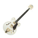 GRETSCH G6609TG Players Edition Broadkaster Center Block Double-Cut with String-Thru Bigsby Vintage White エレキギター歴史あるグレッチ"Broadkaster"の名は、今ではセンターブロックの主力製品に使われています。このモデルは、パワフルで新しいPUを採用し、より有機的なトーンと快適な軽量化のため、ボディの共鳴を強化するチェンバード・スプルースセンターブロックを装備。全ての範囲を網羅する大音量なサウンド用に作られた、ラインナップ主力製品です。演奏性を発揮するよう設計された、G6609TG Players Edition Broadkaster Center Block Double-Cut with String-Thru Bigsby and Gold Hardwareは、ダブルカッタウェイ・ボディを採用し、輝かしいゴールドハードウェアを備えています。特徴的な音のキレ味を備え、全範囲のサウンドレンジを実現する、新しい米国製のFull'TronPUをマウントし、クラシックでグレッチらしい鈴鳴り感とバランス、音のブリリアンスさを備えます。オーバードライブやディストーションを駆使したフルボリューム演奏時に、より筋肉質なトーンをもたらすため、中音域に音が集中し、やや強調されたキャラクターが特徴です。【スペック】・Color：Vintage White・Country Of Origin：JP・Orientation：Right-Hand・Platform：BroadKaster・Series：Professional Collection・Fingerboard Material：Ebony・Fingerboard Radius：12" (305 mm)・Neck Finish：Gloss Urethane・Neck Material：Maple・Neck Shape：Standard "U"・Number of Frets：22・Nut Material：Graph Tech TUSQ XL・Nut Width：1.6875" (42.86 mm)・Position Inlays：Pearloid Neo-Classic Thumbnail・String Nut：Graph Tech TUSQ XL・Body：Laminated Maple・Body Back：Arched Laminated Maple・Body Binding：Aged White・Body Finish：Gloss・Body Material：Laminated Maple・Body Shape：Broadkaster・Body Style：Gretsch Center Block Guitars・Body Top：Arched Laminated Maple・Bracing：Center Block・Cutaway：Double Cutaway・Waist：9.5" (241mm)・Bridge：Anchored Adjusto-Matic・Bridge Cover/Tailpiece：Bigsby B7GP String-Thru・Bridge Mounting：Anchored・Control Knobs：Arrow・Hardware Finish：Gold・Neck Plate：NA・Pickguard：Tortoise（べっこう柄） with Gold Gretsch Logo・Strap Buttons：Schaller Locking・Strings：Nickel Plated Steel (.010-.046 Gauges)・Tuning Machines：Gotoh Locking・Bridge Pickup：Full'Tron・Controls：Volume 1. (Neck Pickup), Volume 2. (Bridge Pickup), Master Volume, Master Tone・Middle Pickup：N/A・Neck Pickup：Full'Tron・Pickup Configuration：Full'Tron / Full'Tron・Special Electronics：N/A・Switching：3-Position Toggle: Position 1. Bridge Pickup, Position 2. Bridge And Neck Pickups, Position 3. Neck Pickup・ケース付き