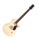 GRETSCH G2210 Streamliner Junior Jet Club Vintage White エレキギターエキサイティングなG2210 Streamliner Junior Jet Clubは、余分な装飾を排除し、ただひたすら演奏に打ち込める魅力的なモデルです。アグレッシブな音のアタック感と素早いレスポンスを備え、洗練されたJunior Jet Clubは、実用的なトーンと手頃な価格帯を求める、賢明なギタリストたちに向けて設計されたギターです。Broad'TronハムバッカーPUを搭載したStreamlinerギターは、マスタートーンコントロール、マスターボリューム、3ウェイPUスイッチによって、堅牢な低音域と乾いた中音域を提供します。薄い“U”字型にプロファイルされた、ボルトオンのナトー製ネックを採用。優雅なパーロイド・ネオクラシックインレイと22個のミディアム・ジャンボフレットを備えた、ラジアス12インチ(304.8ミリ)のローレル指板は、コードワークや激しいリフに最適です。G2210は、固定式コンペイセイテッド・ラップアラウンド・ブリッジ、人工のボーンナット、バウンディングが施されたネック、ヴィンテージスタイルのコントロールノブ、ベッコウ柄ピックガード、ニッケルハードウェアを装備しています。【スペック】・カラー：Vintage White・原産国：ID・オリエンテーション：Right-Hand・シリーズ：Streamliner・Fingerboard Material：Laurel・フィンガーボードラジアス：12" (305 mm)・ネック：Nato・ネックフィニッシュ：Gloss・ネック：Nato・ネックシェイプ：Thin "U"・フレット数：22・ナットの素材：Synthetic Bone・ナット幅：1.685" (42.8 mm)・ポジションインレイ：Pearloid Neo-Classic Thumbnail・ナット：Synthetic Bone・ボディ：Nato・ボディバック：Nato・ボディバインディング：None・ボディフィニッシュ：Gloss・ボディ素材：Nato・ボディシェイプ：Streamliner Solid Body・Body Style：Gretsch Solid Body Guitars・ボディトップ：Nato・ウェイスト：8.625" (219.08 mm)・ブリッジ：Compensated Wrap-Around・ブリッジカバー/テイルピース：Wrap-Around・Bridge Mounting：Anchored・コントロールノブ：Gold Vintage-Style・ハードウェアフィニッシュ：Nickel・ピックガード：1-Ply Tortoiseshell（べっこう柄）・Strap Buttons：Standard・ストリング：Nickel Plated Steel (.010-.046 Gauges)・チューニングマシーン：Die-Cast・ブリッジピックアップ：Broad'Tron・コントロール：Master Volume, Master Tone・ネックピックアップ：Broad'Tron・ピックアップコンフィギュレーション：Broad'Tron / Broad'Tron・Switching：3-Position Toggle: Position 1. Bridge Pickup, Position 2. Bridge and Neck Pickups, Position 3. Neck Pickup・ソフトケース付き