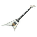 Jackson Pro Series Rhoads RR3 Ivory with Black Pinstripes エレキギターRR3は、スルーボディ構造の1ピース・メイプルネックを採用。温度と湿度の変化からネックを守るため、内部に1対のグラファイトロッドを搭載し、比類のないパフォーマンス性を実現します。燃えるようなギタープレイのために設計された、12インチ(304.8ミリ)-16インチ(406.4ミリ)のコンパウンドラジアスのエボニー指板は、快適なコードプレイを実現するため、ネック形状はナット付近でより湾曲し、スピーディーな演奏が求められるハイポジション部でより平らになり、優れた演奏速度と表現力豊なベンディングを実現し、フレットアウトすることもありません。素晴らしいサウンドのため特別に選ばれた、モダンなSeymour Duncan DistortionハムバッカーPUのペアがギターのボイシングをドライブし、バランスの取れた柔軟なトーンと、ピュアなクリーンと唸るようなディストーションのための十分な高出力を備えます。FloydRose1000シリーズの埋め込み式ダブルロッキング・トレモロは、指を触れるだけで音とコードに表現力豊かなビブラートを加え、堅実なチューニングと正確なイントネーションを実現します。ジャクソンの特徴的なスタイルは、ライブ会場の最前列、その他のどんな席でもわかります。それゆえに、過去に多くの模倣品が生み出されましたが、我々が製作するオリジナルのメタルマシンに匹敵するものはありません。ゴールドハードウェア、ユニークなインレイを採用。尖ったコンコルド型の6連ヘッドストックに内包されたスタイリッシュでクールなジャクソンの美学は、何十年にも亘って当社の代名詞のひとつとなっています。サーキットピットのような最前線で鍛え抜かれ、燃えるような演奏ができるよう設計された Pro Rhoads RR3 は、ギターを自由に弾きまくることを恐れないプレイヤーにとって、理想的な楽器です。【スペック】・カラー：Ivory with Black Pinstripes・原産国：ID・オリエンテーション：Right-Hand・シリーズ：Pro・Fingerboard Material：Ebony・フィンガーボードラジアス：12"-16" Compound Radius (304.8 mm to 406.4 mm)・ヘッドストック：Jackson Pointed 6-In-Line・ヘッドストックバインディング：・ネック：Maple・ネックフィニッシュ：Oiled・ネック：Maple・フレット数：22・ナットの素材：Floyd Rose 1000 Series Locking・ナット幅：1.6875" (42.86 mm)・ポジションインレイ：Pearloid Sharkfin・ナット：Floyd Rose 1000 Series Locking・トラスロッド：Dual-Action・トラスロッドナット：Truss Rod Adjustment at Nut・ボディ：Mahogany・ボディフィニッシュ：Gloss・ボディ素材：Mahogany・ボディシェイプ：Rhoads・ブリッジ：Floyd Rose 1000 Series Double-Locking Tremolo・コントロールノブ：Dome-Style・ハードウェアフィニッシュ：Gold・Neck Plate：None・ピックガード：None・Strap Buttons：Dunlop Dual-Locking・ストリング：Nickel Plated Steel (.009-.042 Gauges)・Switch Tip：Black・Tremolo Arm：Floyd Rose 1000 Series Locking・チューニングマシーン：Jackson Sealed Die-Cast・ブリッジピックアップ：Seymour Duncan Distortion SH-6・コントロール：Volume, Tone・ネックピックアップ：Seymour Duncan Distortion SH-6N・ピックアップコンフィギュレーション：HH・Switching：3-Position Toggle: Position 1. Bridge Pickup, Position 2. Bridge and Neck Pickups, Position 3. Neck Pickup・ソフトケース付き