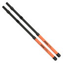 ROHEMA 618088 Carbon Rods ドラムロッズROHEMA Carbon Rods は9本のカーボンファイバーロッドを使用してスプルース材の芯を中心に束ねたロッズです。これらの素材を組み合わせることで重量が軽減。プラスチック製のグリップの表面はハニカム状仕様により快適なスティックコントロールが可能。カーボンファイバープラスチックを使用しているため他の木製のものに比べて耐久性に優れています。更に反発力が格段に向上、シンバルの音は倍音が豊かでより鮮明なサウンドが演出可能です。【Spec】太さ：先端部 12mm、グリップ部 15mm全長：405mm重量：約120g