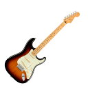 Fender Player Plus Stratocaster 3TSB エレキギターPlayer Plus Stratocasterは、クラシックなフェンダーデザインにプレイヤーを意識した実用的な機能とエキサイティングなフィニッシュを融合させ、優れた演奏体験と紛れもないスタイリングを提供します。本モデルのサウンドの心臓部には、繊細なダイナミックスを実現する3基のPlayer Plus Noiselessピックアップをフィーチャーしています。ブライトでタッチセンシティブなこのピックアップは、ハムノイズを抑制したクラシックなStratocasterトーンを提供します。トーンコントロールはプッシュ／プル仕様となっており、スイッチポジション1と2にの際にネックピックアップを追加することができ、多彩なサウンドを実現します。サテンフィニッシュのModern "C "シェイプPlayer Plus Stratネックは、手にぴったりとフィットし、滑らかなエッジのロールオフ処理が心地よさを提供します。12インチラジアス指板と22本のミディアムジャンボフレットはリードプレイに適しており、弦落ちを気にすることなく、アグレッシブなベンディングを可能にします。スムーズで卓越したレスポンスを実現する2点支持トレモロとロッキングチューナーにより、激しいアーミングをしても安定したチューニングを維持することができ、弦交換も容易に行えます。フェンダーの伝統的なスタイル、先進的なパフォーマンス、そして魅力的なフィニッシュを備えたPlayer Plus Stratocasterは、あなたのクリエイティビティを刺激し、ワンランク上のプレイをサポートします。【スペック】・カラー：3-Color Sunburst・原産国：MX・オリエンテーション：Right-Hand・シリーズ：Player Plus・Fingerboard Material：Maple・フィンガーボードラジアス：12" (305 mm)・ネック：Maple・ネックフィニッシュ：Satin Urethane・ネック：Maple・ネックシェイプ：Modern "C"・フレット数：22・ナットの素材：Synthetic Bone・ナット幅：1.685" (42.8 mm)・ポジションインレイ：Black Pearloid Dot・サイドドット：・ナット：Synthetic Bone・ボディ：Alder・ボディフィニッシュ：Gloss Polyester・ボディ素材：Alder・ボディシェイプ：Stratocaster・ブリッジ：2-Point Synchronized Tremolo with Block Saddles・コントロールノブ：Aged White Plastic・ハードウェアフィニッシュ：Nickel/Chrome・Neck Plate：4-Bolt・ピックガード：3-Ply Mint Green・Pickup Covers：Aged White・Strap Buttons：Vintage-Style・ストリング：Fender USA 250LR Nickel Plated Steel (.009-.046 Gauges), PN 0730250404・Switch Tip：Aged White・チューニングマシーン：Deluxe Cast/Sealed Locking (all short posts)・Auxiliary Switching：Push/Pull Switch On Tone 2 Adds Neck Pickup To Positions 1 and 2・ブリッジピックアップ：Player Plus Noiseless Strat・コントロール：Master Volume, Tone 1. (Neck/Middle Pickups), Tone 2. (Bridge Pickup)・ミドルピックアップ：Player Plus Noiseless Strat・ネックピックアップ：Player Plus Noiseless Strat・ピックアップコンフィギュレーション：SSS・Switching：5-Position Blade: Position 1. Bridge Pickup, Position 2. Bridge and Middle Pickup, Position 3. Middle Pickup, Position 4. Middle and Neck Pickup, Position 5. Neck Pickup・ケース付き【FPP_ST】