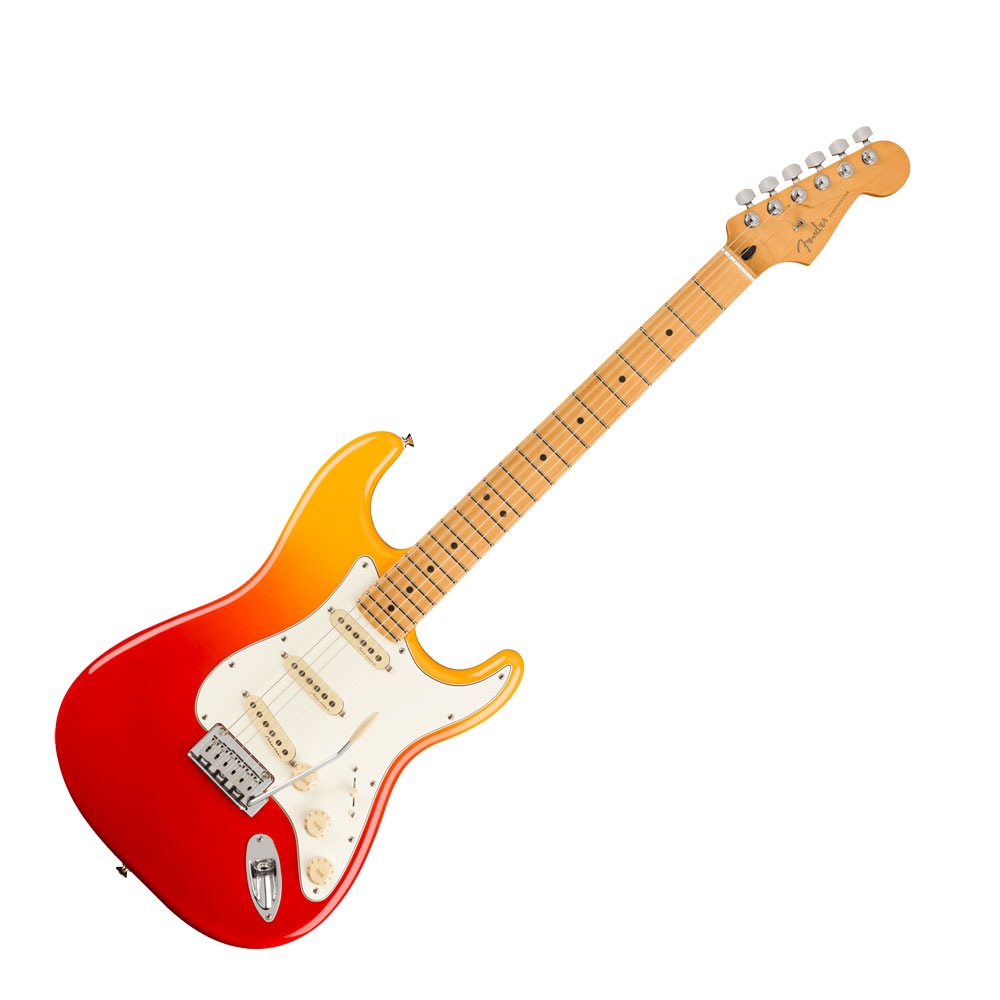 Fender Player Plus Stratocaster TQS エレキギターPlayer Plus Stratocasterは、クラシックなフェンダーデザインにプレイヤーを意識した実用的な機能とエキサイティングなフィニッシュを融合させ、優れた演奏体験と紛れもないスタイリングを提供します。本モデルのサウンドの心臓部には、繊細なダイナミックスを実現する3基のPlayer Plus Noiselessピックアップをフィーチャーしています。ブライトでタッチセンシティブなこのピックアップは、ハムノイズを抑制したクラシックなStratocasterトーンを提供します。トーンコントロールはプッシュ／プル仕様となっており、スイッチポジション1と2にの際にネックピックアップを追加することができ、多彩なサウンドを実現します。サテンフィニッシュのModern "C "シェイプPlayer Plus Stratネックは、手にぴったりとフィットし、滑らかなエッジのロールオフ処理が心地よさを提供します。12インチラジアス指板と22本のミディアムジャンボフレットはリードプレイに適しており、弦落ちを気にすることなく、アグレッシブなベンディングを可能にします。スムーズで卓越したレスポンスを実現する2点支持トレモロとロッキングチューナーにより、激しいアーミングをしても安定したチューニングを維持することができ、弦交換も容易に行えます。フェンダーの伝統的なスタイル、先進的なパフォーマンス、そして魅力的なフィニッシュを備えたPlayer Plus Stratocasterは、あなたのクリエイティビティを刺激し、ワンランク上のプレイをサポートします。【スペック】・カラー：Tequila Sunrise・原産国：MX・オリエンテーション：Right-Hand・シリーズ：Player Plus・Fingerboard Material：Maple・フィンガーボードラジアス：12" (305 mm)・ネック：Maple・ネックフィニッシュ：Satin Urethane・ネック：Maple・ネックシェイプ：Modern "C"・フレット数：22・ナットの素材：Synthetic Bone・ナット幅：1.685" (42.8 mm)・ポジションインレイ：Black Pearloid Dot・サイドドット：・ナット：Synthetic Bone・ボディ：Alder・ボディフィニッシュ：Gloss Polyester・ボディ素材：Alder・ボディシェイプ：Stratocaster・ブリッジ：2-Point Synchronized Tremolo with Block Saddles・コントロールノブ：Aged White Plastic・ハードウェアフィニッシュ：Nickel/Chrome・Neck Plate：4-Bolt・ピックガード：3-Ply Parchment・Pickup Covers：Aged White・Strap Buttons：Vintage-Style・ストリング：Fender USA 250LR Nickel Plated Steel (.009-.046 Gauges), PN 0730250404・Switch Tip：Aged White・チューニングマシーン：Deluxe Cast/Sealed Locking (all short posts)・Auxiliary Switching：Push/Pull Switch On Tone 2 Adds Neck Pickup To Positions 1 and 2・ブリッジピックアップ：Player Plus Noiseless Strat・コントロール：Master Volume, Tone 1. (Neck/Middle Pickups), Tone 2. (Bridge Pickup)・ミドルピックアップ：Player Plus Noiseless Strat・ネックピックアップ：Player Plus Noiseless Strat・ピックアップコンフィギュレーション：SSS・Switching：5-Position Blade: Position 1. Bridge Pickup, Position 2. Bridge and Middle Pickup, Position 3. Middle Pickup, Position 4. Middle and Neck Pickup, Position 5. Neck Pickup・ケース付き【FPP_ST】