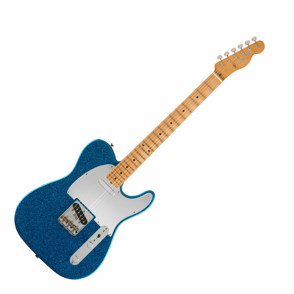 Fender J Mascis Telecaster Bottle Rocket Blue Flake エレキギターオルタナティブロックのアイコン的存在であるJ・マスキスは、フェンダーギターを何台ものアンプに接続し、ファズで歪ませた重厚なリフ、刺激的なリード、壮大でキャッチーな曲構成で多くのアーティストに影響を与え続け、ダイナソーJr.やソロ活動を通してその名をロック史に刻み込んできました。J Mascis Telecasterは、J・マスキスがソロ活動のほぼすべてのリードギターをレコーディングするのに使用してきた1958年製のトップローダーTelecasterを再現しています。Dazzling Blue Sparkle仕上げ、鏡面クロームピックガード、J Mascis Telecasterカスタムピックアップ、トップローダーブリッジ、Road Wornメイプルネックとハードウェアなどの特徴を備えています。【スペック】・Color：Bottle Rocket Blue Flake・Country Of Origin：MX・Orientation：Right-Hand・Series：Artist・Fingerboard Material：Maple・Fingerboard Radius：9.5" (241 mm)・Neck Construction：4-Bolt・Neck Finish：Road Worn Nitrocellulose Lacquer・Neck Material：Maple・Neck Shape："C" Shape・Number of Frets：21・Nut Material：Synthetic Bone・Nut Width：1.685" (42.8 mm)・Position Inlays：Black Dot・Side Dots：・String Nut：Synthetic Bone・Body：Alder・Body Finish：Gloss Polyester・Body Material：Alder・Body Shape：Telecaster・Bridge：3-Saddle Vintage-Style Topload Tele with Barrel Brass Saddles・Control Knobs：Knurled Flat-Top・Hardware Finish：Nickel/Chrome・Neck Plate：4-Bolt・Pickguard：1-Ply Mirrored Chrome・Pickup Covers：Neck: Chrome; Bridge: Black・Strap Buttons：Vintage-Style・Strings：Fender USA 250R Nickel Plated Steel (.010-.046 Gauges), PN 0730250406・Switch Tip：Black・Tuning Machines：Vintage-Style・Bridge Pickup：J Mascis Custom ’58 Tele Single-Coil・Controls：Master Volume, Master Tone・Neck Pickup：J Mascis Custom ’58 Tele Single-Coil・Pickup Configuration：SS・Switching：3-Position Blade: Position 1. Bridge Pickup, Position 2. Bridge and Neck Pickups (Out of Phase), Position 3. Neck Pickup・ケース付き