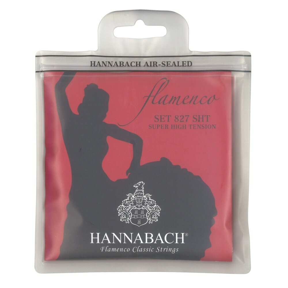 ハナバッハ フラメンコギター弦 1セット HANNABACH Flamenco SET827SHT RED 赤 レッド スーパーハイテンション ギター弦 クラギ弦