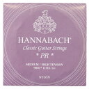 HANNABACH Silver200 9001 MEDIUM/HIGH 1弦 ミディアムハイテンション バラ弦 クラシックギター弦クラス最高級の素材にこだわったプロ仕様。構造の改良により狂いにくく素早い調弦が可能に。高音弦は断面が精密な円形。低音弦の巻線には銀の含有率がより高いものを使用。耐久性が高く、長持ちします。【Spec】紫 MHT ミディアムハイテンションクラシックギター用バラ弦。1弦×1本のみのバラ弦です。