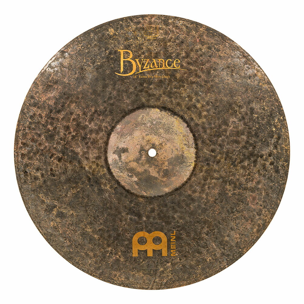 MEINL B18EDTC Crashes Byzance Extra Dry Series 18" クラッシュシンバル【Byzance Extra Dry シリーズ】全体的にウエイトが薄く、大きなハンマーでのハンマリングにより個性的でトラッシーなサウンドを奏でます。裏面は全体的に細いブレードでレイジングされており程よく音が広がり、アタック後の減衰は早くサウンド全体の印象としては柔らかくも強い個性とドライでミステリアスな雰囲気のあるシンバルです。特徴・ B20ブロンズ合金製・ ハンドハンマー加工による優れたサウンド・ ナチュラルな外観と極めてドライなサウンド音楽ジャンル環境音楽 | ドラムンベース実験音楽 | ファンク | ジャズラテン | R&B | ポップス | スタジオ音楽サイズ 18インチ