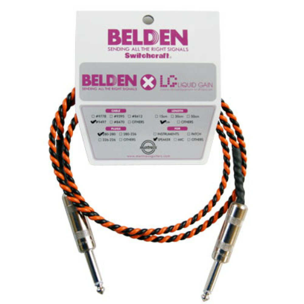 Montreux BELDEN #9497-1m-SS (speaker cable) No.5715 スピーカーケーブル#9497：定番のスピーカーケーブル。編み込み効果によるタイトなサウンドが特徴で、スピーカー・キャビネットの特性を余すことなく伝えます。長さ：1mプラグ形状:SS（ストレート - ストレート）