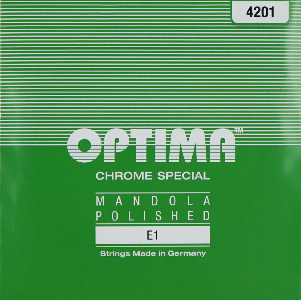 Optima Strings 1E No.4201 GREEN 1弦 バラ弦 マンドラ弦オプティマ グリーン マンドラ弦です。【Spec】・1弦:E・テンション:ライト（六角芯線）・巻弦(ラウンドワウンド)1袋2本入りです。