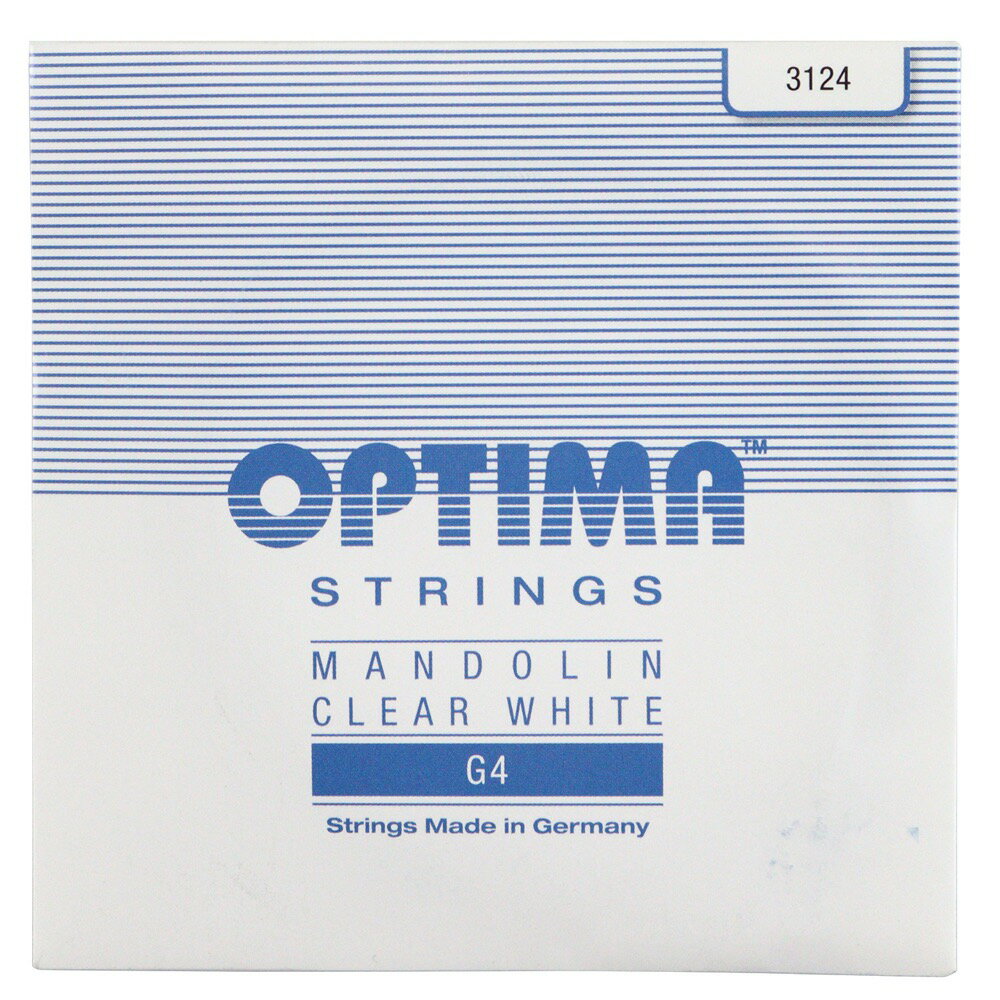 Optima Strings G4 3124 CLEAR WHITE 4弦 バラ弦 マンドリン弦オプティマ クリアホワイト マンドリン用弦です。【Spec】・4弦:G・テンション:ノーマル1袋2本入りです。※1・2弦プレーン（ステンレス） 3・4弦巻弦・スペシャルポリッシュ／巻線細め