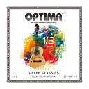 Optima Strings 270NMT 1/8 Silver Classics Set クラシックギター弦「No.6」開発時のノウハウが詰め込まれたオプティマならではの高品質な弦。巻き線には高い耐久性を付与するコーティングが施されています。3弦（G）は巻弦です。・クラシックギター用・1/8（39〜44cm） 分数弦・テンション：ミディアム・プレーン弦：クリアナイロン・巻弦：シルバーワウンド・1セット