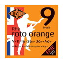 ROTOSOUND RH9 Roto Orange NICKEL HYBRID 9-46 エレキギター弦【Rotos Hybrid Nickel on Steel RH9】RH9は、ベストセラーのエレクトリック・ギター弦です。シルキーなニッケル・メッキの巻弦とパワフルなスチール・コアの組み合わせにより、あらゆる演奏スタイルやジャンルに対応するオールラウンドな弦です。・エレキギター用 Hybrid・String Gauges: .009 / .011 / .016 / .026w / .036w / .046w・Material: Nickel on Steel・Tone: Balanced・Output: Medium・Made in United Kingdom※ 1セットでの販売です。