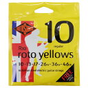 ROTOSOUND R10 Roto Yellows NICKEL REGULAR 10-46 エレキギター弦【Rotos Regular Nickel on Steel R10】R10は、エレクトリック・ギター弦のベストセラーです。シルキーなニッケル・メッキの巻弦とパワフルなスチール・コアの組み合わせにより、あらゆる演奏スタイルやジャンルに対応するオールラウンドな弦です。・エレキギター用 Regular・String Gauges: .010 / .013 / .017 / .026w / .036w / .046w・Material: Nickel on Steel・Tone: Balanced・Output: Medium・Made in United Kingdom※ 1セットでの販売です。