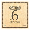 Optima Strings NO6.SCHT No.6 Special Silver High Carbon クラシックギター弦低音弦（4〜6弦）の芯線には新開発の素材を、巻線にはクリアで弾力性のあるサウンドが特徴のスペシャルシルバーを採用。高音弦（1〜3弦）は輝かしさを保ちつつもよりやわらかい音を実現したナチュラルカーボンを採用・クラシックギター用・ハイテンション・1セット【セット内容】1弦：ナチュラルカーボン ハイテンション（NO6.CHT1）2弦：ナチュラルカーボン ハイテンション（NO6.CHT2）3弦：ナチュラルカーボン ハイテンション（NO6.CHT3）4弦：スペシャルシルバー ハイテンション（NO6.SHT4）5弦：スペシャルシルバー ハイテンション（NO6.SHT5）6弦：スペシャルシルバー ハイテンション（NO6.SHT6）