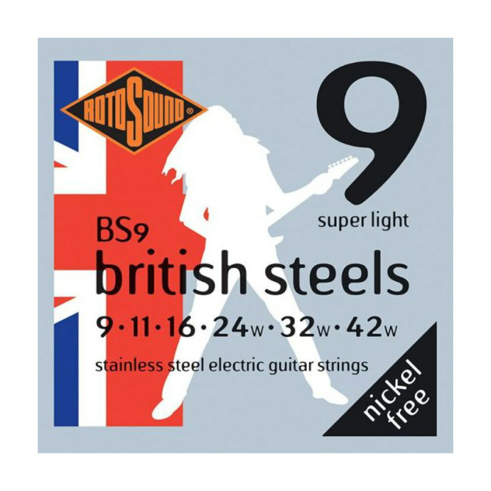 ロトサウンド ギター弦 1セット BS9 British Steels Super Light 9-42 エレキギター弦 ROTOSOUND