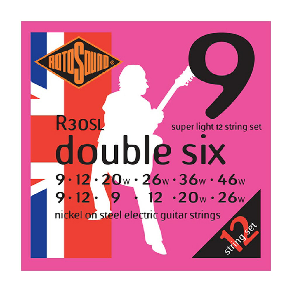 ロトサウンド 12弦ギター弦 1セット R30SL Double Six Super Light 12-Strings Set 9-46 12弦エレキギター弦 ROTOSOUND