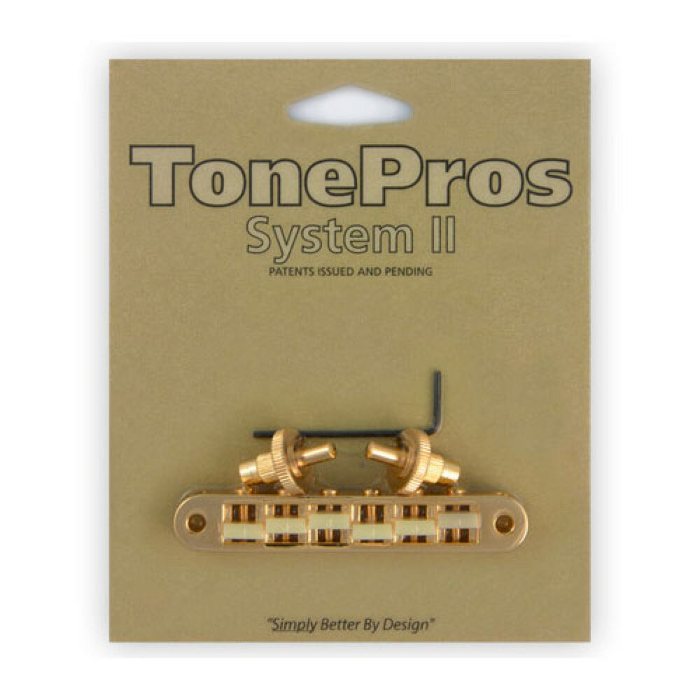 TonePros TP6G-G Standard Tuneomatic small posts notched “G Formula” saddles ゴールド ギター用ブリッジ