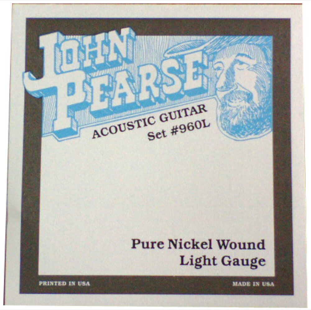 John Pearse 960L Pure Nickel Wound ピュアニッケル アコースティックギター弦 12-54＜960L ライト＞1弦：.0122弦：.0163弦：.0244弦：.0325弦：.0426弦：.054