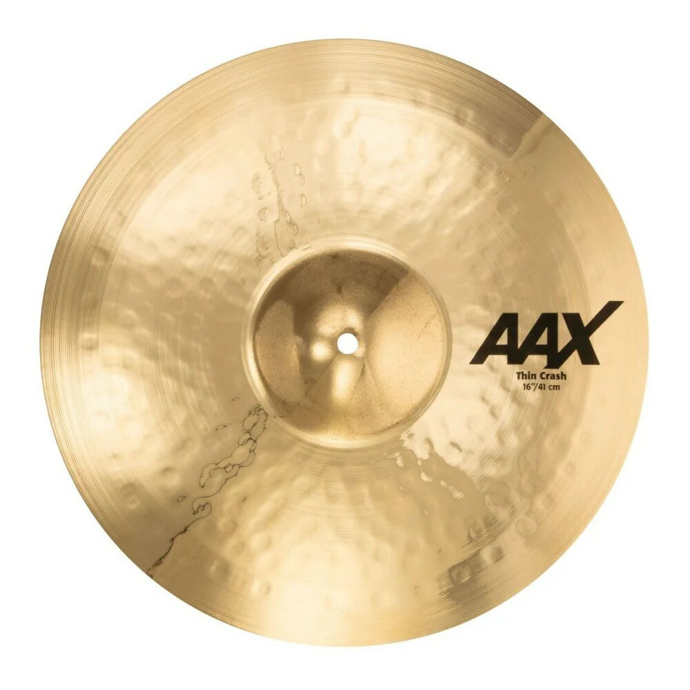 SABIAN AAX-17TC-B AAX THIN CRASH 17インチ クラッシュシンバル※画像はサンプルです。サイズ等、詳細に関しましては商品説明をご確認ください。小さめのロウベルによるオープンでソリッドなサウンド。新たなAAXハンマリングの効果でより薄く、より複合的なダークトーンが魅力。AAXModern × BrightB20 BRONZECAST BRONZE80%Copper + 20%Tin + Trace of Silverブライトでクイックレスポンス。大きめの”ハンドガイド”マシンハンマリングと、浅く高密度のレイジング加工によって、いかなるボリュームでもシンバル本来の音色を失うことなく、不要な倍音をカットした、ピュアで明確なサウンドが持ち味。【仕様】ブリリアントフィニッシュサイズ：17"ウェイト：Thin