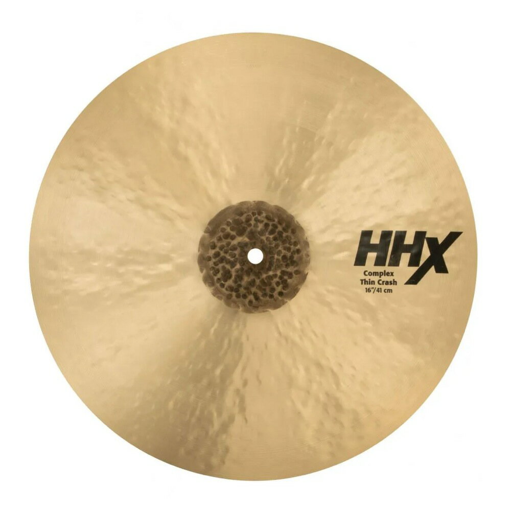 SABIAN HHX-16CTC HHX COMPLEX THIN CRASH 16インチ クラッシュシンバルこれまでに培ってきたEvolution、Legacy、Artisanのテクノロジーを融合することで、また新たなダークサウンドを生み出した。HHとHHXのダブルハンマリングとロウハンマリングベルを採用したコンプレックスシンクラッシュは、SABIAN史上最もリッチでスイートなクラッシュのひとつに数えられるであろう。HHXModern × DarkB20 BRONZECAST BRONZE80%Copper + 20%Tin + Trace of Silverダークトーンでクイックレスポンス。大粒のハンマリングを施し、カーブのややきつい形状にすることで、ややピッチを上げ、ロックからジャズまでフレキシブルに対応する、フルラインナップのシンバル。【仕様】ナチュラルフィニッシュサイズ：16"ウェイト：Thin