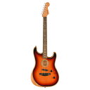 Fender American Acoustasonic Stratocaster 3-Color Sunburst エレクトリックアコースティックギター エレアコギターAmerican Acoustasonic Stratocasterは、フェンダーの進化し続けるイノベーションスピリットを体現した製品です。Fishmanと共同開発されたアコースティックエンジンはアコースティックギターとエレクトリックギターのトーンを縦横無尽に行き来できる無限の可能性と柔軟性を提供します。【スペック】・カラー：3-Color Sunburst・原産国：US・オリエンテーション：Right-Hand・シリーズ：American Acoustasonic・Fingerboard Material：Ebony・フィンガーボードラジアス：12" (305 mm)・ネックフィニッシュ：Satin Urethane・ネック：Mahogany・ネックシェイプ：Modern "Deep C"・フレット数：22・ナットの素材：Graph Tech TUSQ・ナット幅：1.6875" (42.86 mm)・ポジションインレイ：White Dot・ナット：Graph Tech TUSQ・トラスロッド：Bi-Flex・トラスロッドナット：1/8" American Series・ボディ：Mahogany・ボディバック：Mahogany・ボディフィニッシュ：Polyester Satin Matte・ボディ素材：Mahogany・ボディシェイプ：Modified Stratocaster・ボディサイド：Mahogany・Body Style：Acoustasonic・ボディトップ：Solid A Sitka Spruce・ブレイシング：Transverse・Cutaway：Yes・Purfling：Black/Cream/Black・ロゼット：2-Ring B/W/B・Sound Hole：WaterFall Sound Port・ブリッジ：Modern Asymmetrical・Bridge Pins：GraphTech Tusq・ハードウェアフィニッシュ：Chrome・ピックガード：None・Strap Buttons：American Series・ストリング：Fender Dura-Tone 860CL Coated Phosphor Bronze (.011-.052 Gauges), PN 0730860405・チューニングマシーン：Fender Standard Cast/Sealed Staggered・コントロール：Master Volume, "Blend" Knob, 5-Way Switch・Special Electronics：3-pickup configuration: Under-Saddle Piezo/Internal Body Sensor/N4 Magnetic・フレットサイズ：Narrow Tall・スケール：25.5" (648 mm)・ソフトケース付き