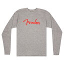 Fender Spaghetti Logo L/S T-Shirt Heather Gray S TVc 