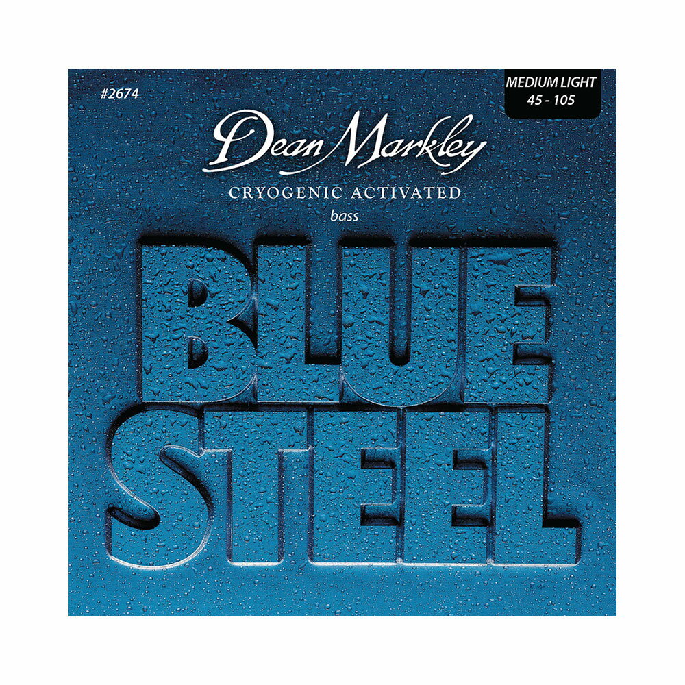 Dean Markley DM2674 Blue Steel Bass Guitar Strings Med Light 4STR 45-105 エレキベース弦独自配合、凍結技術を使用した芯線と複合巻線技術のステンレスワウンド弦。ディーン・マークレイ・ブルースティールベース弦は、轟音、リズミカルなスラップ、芸術的なラインのいずれにも対応します。液体窒素で凍結させたブルー・スティール弦は、巨大なトーン、レゾナンス、そして寿命を実現します。このベース弦は長持ちします。パンチの効いた音を出すには、ステンレス・スチールのベース弦をお試しください。ブルー・スティールNPSベース弦は、ニッケル・プレート・スティールのようなウォームでリッチなトーンを得ることができます。4弦と5弦のセットをご用意しています。独自の複合巻線技術により、インテリジェントな構造になっています。多くの人は、私たちの弦を作るための技術と精巧さを知らないかもしれません。ディーン・マークレーでは、ベース弦の製造方法はもちろん、すべての弦の製造方法がユニークです。どの会社も少しずつ違いますし、「レシピ」も、同じように見えても、かなり多様です。0.050より小さい弦を除いて、私たちのベース弦はすべて複合巻きで作られています。これは、簡単に言えば、より細いのワイヤーを使って弦の質量を増やすということです。巻線の方向を層間で逆にすることで、「網目状に」させています。これにより、弦がより滑らかになります。なお、「複巻」といっても、巻線は2本とは限りません。0.095のような太いゲージになると、3本の巻線を使います。これには2つの理由があります。第一に、最終の巻線を適度に細くすることです。これにより、弦の表面が滑らかになります。また、圧縮法を使用することで、より細く、より柔軟な芯線を使用することができ、弦の演奏性を高めることができます。さらに、非常に重要な要素として、最終的なレシピを得るためには、プロセステンション（巻線の過程で芯線が保持されるテンション）も同様に重要です。ベース弦を作る際に考慮するもう一つの要素は、「コアと巻線の比率」です。この比率は、演奏性と耐久性を両立させるための最適な配合を追求していく中で変化していきます。芯線の割合が多すぎると、演奏性が損なわれます。芯線の割合が少なすぎると、ストリングが切れてしまうことがあります。1900年代初頭のピアノ弦業界には、「弦の張力はコアの破断点の66％を超えてはならない」というルールがあります。私たちのエンジニアリング哲学は、新しいデザインを開発する際に60％のルールを維持しています。なぜなら、私たちの弦はピアノのようにハンマーで叩かれるのではなく、弾かれたり、叩かれたりするからです。使用されている各素材には、張力に影響を与える特定の重量があるため、数学的モデリングを用いて、コアと巻線のちょうど良い組み合わせを決定しています。専門的に聞こえるかもしれませんが、重要なのは持続性のある素晴らしい音の弦を作ることです。ゲージ：45-105