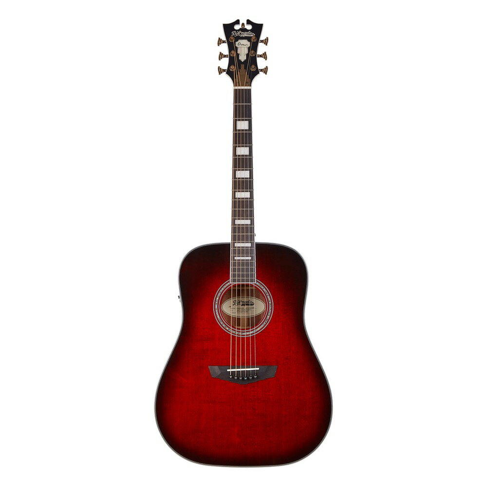 D'Angelico Premier Lexington Trans Black Cherry Burst エレクトリックアコースティックギターPremier Lexingtonは、16インチ幅、4.7インチ厚のドレッドノート・スタイルのフラット・トップで、ピエゾ・ピックアップとボディー・サイドにディアンジェリコのチューナー付きオンボード・プリアンプを搭載したエレクトリック・アコースティック・ギターです。ホワイト・カラーのヘッドストック＆ネック・バインディング、5プライのボディー・バインディングで装飾され、ボディー・バックにもセンターストリップが入っています。ローゼットやヘッドのマザー・オブ・パールのディアンジェリコ・ロゴ、フィンガーボードのブロック・ポジションマーカーの組み合わせは、クラシカルな印象を与えます。グロス・フィニッシュのボディーはソリッド・シトカ・スプルース・トップ、マホガニー・サイド＆バックで、サテン・フィニッシュのマホガニー・ネックをダヴテイル方式でジョイントしています。フィンガーボードは、オバンコールを用いています。演奏しやすい25インチのスケール、ネックは標準的なCシェイプ、ミディアム・ジャンボ・サイズのフレットを採用しています。ブリッジはオバンコール、ブリッジ・ピンはエボニーで、ディアンジェリコらしさをさりげなく盛り込んだステアーステップ形状のブリッジになっています。特徴的なヘッドストック・デザインは、ディアンジェリコの伝統を継承しています。トラスロッド・カバーはアルミニウム製で、1930年頃にニューヨークで流行したアール・デコ建築(エンパイア・ステート・ビルディングなど)が建ち並ぶニューヨークの摩天楼にインスパイアされた存在感のあるデザインです。トップ・カラーは、トランス・ブラック・チェリー・バーストです。ギグバッグが付属します。【Specification】＜HEADSTOCK＞Headstock Shape: StandardLogo Inlay: Mother of Pearl D'Angelico New York LogoSeries Inlay (Front): Mother of Pearl Premier Shield LogoBinding: 1-plyFinish: GlossHeadpin: CupolaTuners: Stairstep WaveStrings: Coated Phosphor Bronze .012" - .053"Truss Rod Cover: Aluminum SkyscraperNut Width: 1 11/16" (42.86mm)Nut Material: Bone ＜FINGERBOARD＞Material: OvangkolBinding: 1-plyFretwire: Medium JumboScale Length: 25" (635mm)Radius: 14" (355.6mm)Top Inlay: Acrylic Pearl BlockFret Number: 20 ＜NECK＞Material: Mahogany ScarfFinish: SatinProfile: C-ShapeJoint Type: DovetailTruss Rod: Dual Action ＜BODY＞Body Shape: Non-CutawayBody Style: DreadnoughtBody Depth: 4" x 4.7" (101.6mm x 119.38mm)Body Width: 16" (406.4mm)Color: Trans Black Cherry BurstFinish: GlossTop Material: Solid Sitka SpruceBack Material: Mahogany, LaminatedSide Material: Mahogany, LaminatedBinding: 5-plyBack Centerstrip: 3-plyBracing: X-ScallopedRosette: 3-Ring (ABS ＆ Abalone)Bridge Material: OvangkolBridge Shape: StairstepBridge Pins: Ebony/Abalone dotSaddle: BoneStrap Buttons: Antique Bronze ＜ELECTRONICS＞Overview: EQ/Volume/TunerPreamp/Tuner: D'Angelico Onboard Preamp/TunerOutput Jack: Standard Mono ＜HARDWARE＞Hardware Color: Antique Bronze ＜GENERAL＞Case: Gigbag