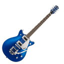 GRETSCH G5232T Electromatic Double Jet FT with Bigsby Fairlane Blue エレキギターG5232T Electromatic Double Jet FT with Bigsby は、Jetならではの卓越したパワーとサウンドを提供します。ダブルカッタウェイのチェンバードマホガニーボディとアーチドメイプルトップのトーンウッドコンビネーションにより、豊かなローエンドとミッドレンジ、そして明確かつシルキーなハイエンドに特徴付けられる、ラウドでクリアなクラシックJetトーンが得られます。このサウンドこそが、多種多様なトーンにも対応する、力強くバランスの取れたサウンドの基礎を形成します。Black Top Filter'Tronピックアップは、Electromatic Double Jet FTのチェンバードボディサウンドを増幅し、スケール感のある、バランスの取れたクリアなトーンを生み出します。ラウドでパンチの効いたサウンドは、あらゆるゲインレベルで輪郭を失わず、明瞭なトーンを維持します。3ポジショントグルスイッチで切り替えられるの2基のピックアップは、ボリュームコントロール、マスタートーン、マスターボリュームとトレブルブリード回路の組み合わせにより、ピックアップとトーンの設定を直感的かつ包括的にコントロールすることが可能です。12インチラジアスのローレル指板には22本のミディアムジャンボフレットとパーロイドNeo-Classicサムネイルインレイを採用し、ブリッジ部には固定式Adjusto-MaticブリッジとBigsby Tremoloを装備しています。Broadway Jade、Fairlane Blue、そしてFirestick Redの3カラーをラインナップし、いずれのカラーモデルもシルバーピックガードとクロムハードウェアをフィーチャーしています。プロダクトネーム：G5232T Electromatic Double Jet FT with Bigsby, Laurel Fingerboard, Fairlane Blueシリーズ：Electromaticオリエンテーション：Right-Handカラー：Fairlane Blue原産国：CNヘッドストックバインディング：ネック：Set-Neckネックフィニッシュ：Glossネックシェイプ：Thin "U"ネック：Set-Neckフィンガーボードラジアス：12" (305 mm)Fingerboard Material：Laurelポジションインレイ：Pearloid Neo-Classic Thumbnailフレット数：22ナット：Synthetic Boneナット幅：1.6875" (42.86 mm)ナットの素材：Synthetic Boneボディ：Mahogany with Arched Maple Topボディフィニッシュ：Glossボディシェイプ：Jetボディトップ：Arched Mapleボディバインディング：Aged White with B/W Purflingボディバック：MahoganyBody Style：Gretsch Chambered Body Guitarsボディ素材：Mahogany with Arched Maple Topブレイシング：Chamberedウェイスト：8.5" (216 mm)ブリッジ：Anchored Adjusto-Maticブリッジカバー/テイルピース：Bigsby-Licensed B50 Vibrato Bridge Mounting：Anchoredピックガード：Silver Plexi w/ Black Gretsch &amp; Electromatic LogosPickup Covers：Chromeコントロールノブ：G-Arrowハードウェアフィニッシュ：Chromeチューニングマシーン：Die-Castストリング：Nickel Plated Steel (.010-.046 Gauges)Strap Buttons：Knurled Strap Retainer Knobsブリッジピックアップ：Black Top Filter'Tronネックピックアップ：Black Top Filter'Tronピックアップコンフィギュレーション：Filter'Tron / Filter'Tronコントロール：Volume 1. (Neck Pickup), Volume 2. (Bridge Pickup), Master Volume with Treble Bleed, Master ToneSwitching：3-Position Toggle: Position 1. Bridge Pickup, Position 2. Bridge And Neck Pickups, Position 3. Neck Pickupアッパーバウト：10.25" (260 mm)ローワーバウト：13.46" (341.88 mm)Body Depth：1.75" (44.45 mm)フレットサイズ：Medium Jumboスケール：24.6" (625 mm)