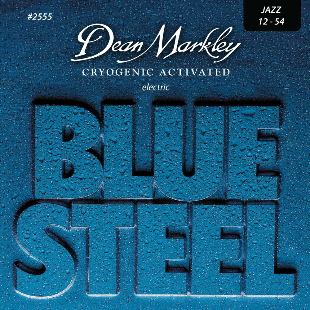 Dean Markley DM2555 BLUE STEEL JAZZ 12-54 エレキギター弦BLUE STEEL独自配合、凍結技術を使用した芯線の夢を叶える弦。3倍の寿命 - 驚異的なトーン - 優しいフィーリング - ハイアウトプット - 豊かなサスティーン。 弦を-320 Fまで凍らせることで、分子を引き締め、微細な隙間を最小限に抑えます。このプロセスにより、高音を荒くしたり低音を濁らせたりする過渡的な周波数が取り除かれ、より安定した、真の音色と長寿命の弦が生まれます。錫メッキされたマンドリン・ワイヤーの六角芯に、8%のニッケルメッキされたスチールの外周を巻いたブルー・スティール弦は、30年以上も世界中でベストセラーとなっており、世界中の最高のミュージシャンに愛用されています。ブルー・スティールの弦を一度試してみると、その魅力にはまります。他の弦では得られないハーモニクスを持ち、優れた感触、正確なピッチ、耐久性を備えています。私たちの夢は、あなたの夢を叶えるための弦を作ることです。ゲージ：JAZZ 12-15-26-34-44-54