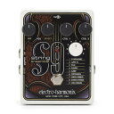 ELECTRO-HARMONIX STRING9 String Ensemble S9 9種類のストリングスサウンドを搭載 ギターエフェクターSTRING9 String Ensembleは、ギター本体に特殊なピックアップやMIDIの実装等の改造を必要とせず、9種類のストリング・アンサンブルやストリング・シンセサイザーに変換させることができるペダルです。STRING9は、9シリーズで初めて3つのプリセットにEHX Freezeエフェクトを搭載。演奏をサンプリングして無限のサステインを得ることができます。STRING9のロータリースイッチで下記の9つのプリセットが選択できます。・SYMPHONIC大編成のシンフォニックオーケストラ・サウンドをエミュレートしています。ギターの低音域にオクターブダウン・エフェクトが適用し、より壮大なサウンドを実現します。・JUNE-OアナログストリングスシンセサイザーJUNOのサウンドをエミュレートしています。・PCMビンテージPCMキーボードから温かみのある小規模な弦楽器セクションのビンテージサウンドをサンプリングしてます。・FLOPPYOrchestronの光ディスク再生サンプラーのサウンドをエミュレート、ワープ音も搭載・AARPクラシックなARP Solinaストリング・シンセサイザーをエミュレートしています。・CREWMANCrumar Performerアナログ・ストリング＆ブラス・シンセサイザーをエミュレートしています。・ORCH FREEZEEHX Freezeエフェクトを搭載したオーケストラ・サウンドです。・SYNTH FREEZEEHX Freezeエフェクトを搭載したストリングス・シンセサイザー・サウンドです。・VOX FREEZEEHX Freezeエフェクトを搭載したEHX MEL9のMellotronクワイアとストリングスを組み合わせたサウンドです。【特長】・9つの弦楽器アンサンブルとストリング・シンセサイザー・サウンドをエミュレート・改造や特殊なピックアップ、MIDIを使用せずにギターをトラッキング可能・ドライとエフェクトの音量がそれぞれ独立して調整可能なVolumeコントロール・9タイプのアルゴリズムに適したパラメーターをコントロールするCTRL1/2・入力信号をユニティゲインでそのまま出力するDRY OUTPUT・バッファード・バイパス仕様・EHX 9.6DC-200 アダプター付属・サイズ：94mm(w) x 120mm(d) x 55mm(h)