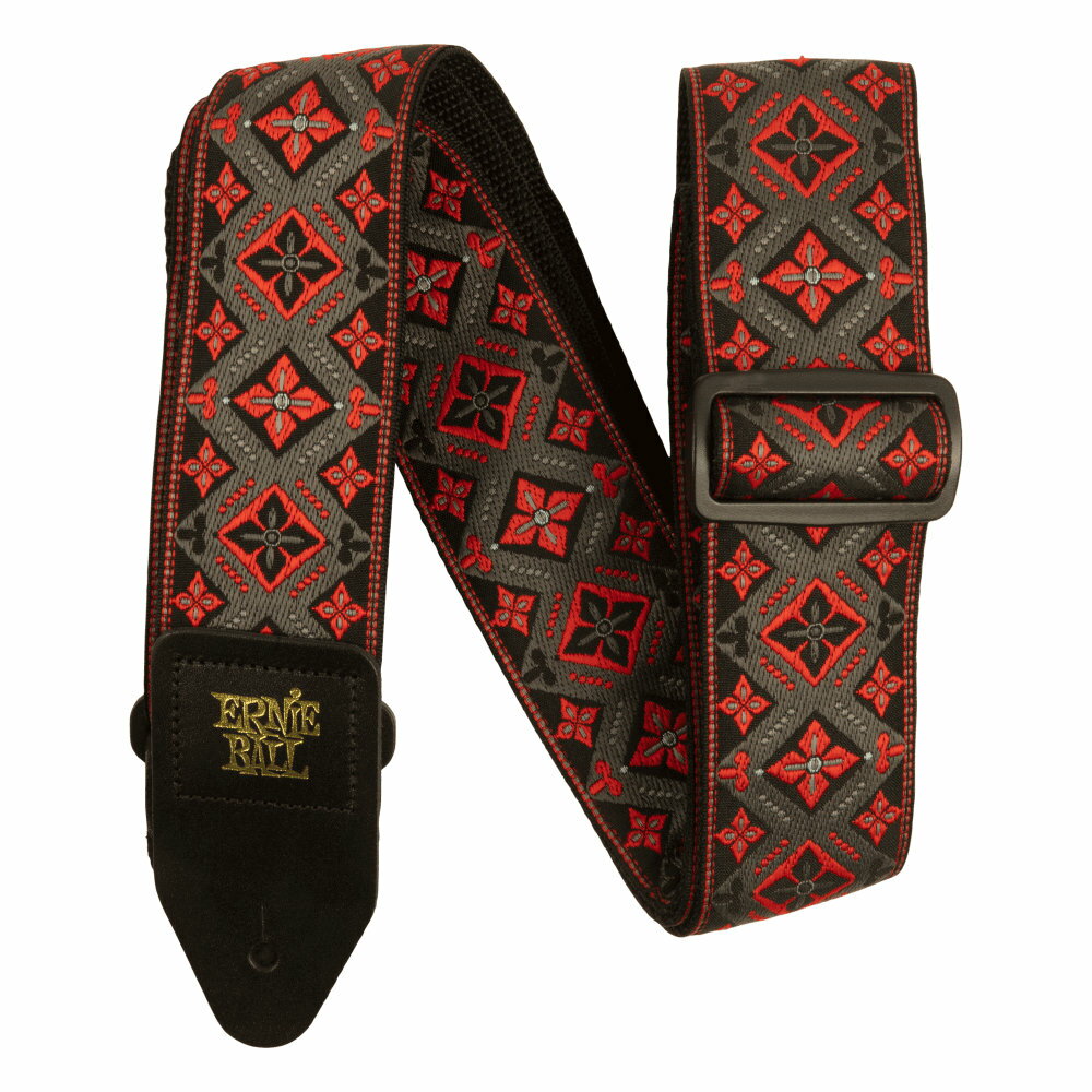 アーニーボール ストラップ ERNIE BALL 5346 JACQUARD STRAP RED KING ギターストラップ