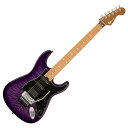 Charvel Marco Sfogli Signature Pro-Mod So-Cal Style 1 HSS FR CM QM Transparent Purple Burst エレキギタープログレッシブメタルバンドPFMやIcefishで活躍するイタリアの天才ギタリスト、マルコ・スフォーリは、世界的な評価と影響力を持つプレイヤーです。Dream Theaterのヴォーカリスト、ジェイムズ・ラブリエのソロアルバム参加やJamTrackCentralでのインストラクターをはじめ、ジャンルを超えた数え切れないセッションで、その天才的な技術と熟練した演奏力を耳にすることが可能です。マルコのシグネイチャーモデル、Marco Sfogli Signature Pro-Mod So-Cal Style 1 HSS FR CM QMは、アルダーボディに美しいキルトメイプルトップをあしらい、1弦側カッタウェイ部内側の深めのコンターカットとシュレッダーズヒールカットにより、ハイポジションへの容易なアクセスを実現しています。ボルトオンメイプルネックには環境変化の影響を最小限に止めるグラファイト補強ロッドを内蔵し、サテンバックフィニッシュ、Luminlayサイドドット、ヒールマウントトラスロッド調整ホイール、熱乾燥によるキャラメライズド処理などにより、ヴィンテージなサウンドと感触と利便性を実現しています。12〜16インチコンパウンドラジアスのキャラメライズドメイプル指板は、ローポジションではコード弾きに適した握り込み易い形状で、ハイポジションに向かってソロ弾きやベンディングに適したフラット形状に変化していく設計となっています。指板エッジのロールオフ処理と22本のジャンボフレットを採用し、洗練されたプレイアビリティを実現しています。ピックアップは、プログレッシブメタルからジャズまで幅広いジャンルをこなすマルコのシグネイチャーモデルにふさわしく、汎用性が高くバランスの良いHSS構成を採用。ブリッジポジションにはプリアンプとコイルが別々に搭載されているEMG '89ハムバッカーを搭載し、ブライトでキメの細かいシングルコイルサウンドに加え、ウォームでパワフルなハムバッカートーンを提供します。ミドルポジションとネックポジションには、Active EMG SAシングルコイルピックアップを搭載し、ブライトで風通しの良い、豊かなローエンドの、紛れもないStratocasterサウンドを実現します。5ウェイブレードスイッチング、トーンコントロール、ブリッジピックアップをコイルスプリットするプッシュ/プル機能を装備したボリュームコントロールにより、幅広いトーンオプションを手に入れることが可能です。Floyd Rose 1000 Seriesダブルロッキングトレモロブリッジシステムは、繊細なアーミングからアグレッシブなアーミングまで、優れたチューニングの安定性を提供します。Marco Sfogli Signature Pro-Mod So-Cal Style 1 HSS FR CM QMは、Transparent Purple Burstフィニッシュボディにブラックピックガード、ブラックStratスタイルコントロールスカートノブ、クロームハードウェア、フェンダーStratヘッドといったユニークでプレミアムな仕様を備えています。【スペック】・プロダクトネーム：Marco Sfogli Signature Pro-Mod So-Cal Style 1 HSS FR CM QM, Caramelized Maple Fingerboard, Transparent Purple Burst・モデル番号：2966036592・シリーズ：Artist Signature・オリエンテーション：Right-Hand・カラー：Transparent Purple Burst・原産国：MX・ヘッドストック：Licensed Fender Stratocaster・ネック：Bolt-On with Graphite Reinforcement・ネックフィニッシュ：Hand-Rubbed Satin Urethane・ネックシェイプ：Speed Neck with Rolled Fingerboard Edges・ネック：Bolt-On with Graphite Reinforcement・フィンガーボードラジアス：12"-16" Compound Radius (304.8 mm to 406.4 mm)・Fingerboard Material：Caramelized Maple・ポジションインレイ：Cream Dot・サイドドット：・フレット数：22・トラスロッド：Dual-Action with Wheel・トラスロッドナット：Heel-Mount Truss Rod Adjustment Wheel・ナット：Floyd Rose 1000 Series Locking・ナット幅：1.6875" (42.86 mm)・ナットの素材：Floyd Rose 1000 Series Locking・ボディ：Alder・ボディフィニッシュ：Gloss・ボディシェイプ：So-Cal Style 1・ボディトップ：Quilt Maple・Body Style：Solid Body・ボディ素材：Alder・ブリッジ：Floyd Rose 1000 Series Double-Locking Tremolo (Recessed)・ピックガード：3-Ply Black・Pickup Covers：Black・コントロールノブ：Strat-Style Skirt・Switch Tip：Black・ハードウェアフィニッシュ：Chrome・チューニングマシーン：Charvel-Branded Die-Cast・String Trees：Floyd Rose Retainer Bar・ストリング：Nickel Plated Steel (.009-.042 Gauges)・Tremolo Arm：Floyd Rose 1000 Series Locking・Neck Plate：None - 4-Bolt Sculpted Heel・Strap Buttons：Standard・ブリッジピックアップ：EMG 89・ミドルピックアップ：EMG SA Single-Coil・ネックピックアップ：EMG SA Single-Coil・ピックアップコンフィギュレーション：HSS・コントロール：Volume (Push/Pull Coil Split), Tone・Switching：5-Position Blade: Position 1. Bridge Pickup, Position 2. Bridge and Middle, Position 3. Middle Pickup, Position 4. Middle and Neck, Position 5. Neck Pickup - (Split Engaged) Position 1. Single-Coil Bridge, Position 2. Single-Coil Bridge and Middle Pickup・Special Electronics：Active Electronics・フレットサイズ：Jumbo・スケール：25.5" (64.77 cm)・ソフトケース付き