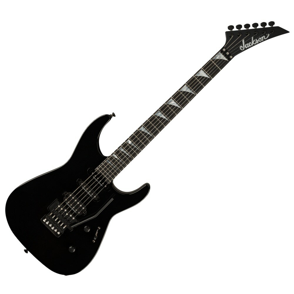 Jackson American Series Soloist SL3 Gloss Black エレキギター1980年に南カリフォルニアで誕生したジャクソンブランドは、ハードロックやメタルの名プレイヤーたちのニーズを取り入れ、テクニカルかつハイスピードな演奏に対応する機能を備えた楽器を提供したパイオニアブランドです。ジャクソンは、この40年間、ハイパフォーマンスギターの分野に革命を起こし続けており、メタル業界を代表するメーカーとして世界を席巻しています。Jackson American Seriesは、ジャクソンブランドにとって、カリフォルニア州のコロナ工場で製作される初のフラッグシップ製品ラインとなり、ジャクソンの歴史における新しい章の幕開けを象徴します。テクニカルプレイに必要不可欠な要素をすべて備えたAmerican Series Soloist SL3は、プレミアムなハイパフォーマンスギターカテゴリーにおける新たなスタンダードを確立し、世界中のプレーヤーを刺激します。アルダーボディに、サスティンを高めるスルーネック構造の3ピースメイプルネックにはグラファイト補強ロッドを埋め込み、温度や湿度などの影響を最小限に抑え込みます。丁寧なエッジロールオフ処理が施された12インチ〜16インチコンパウンドラジアスのエボニー指板には、24本のジャンボフレットとインバースマザーオブパールシャークフィンインレイを備え、ストレスフリーに高度かつ高速なプレイができるように設計されています。Luminlayグローインザダークサイドドットにより、暗いステージでも優れたフレットポジションの視認性が確保されており、ヒールマウントのトラスロッド調整ホイールにより、ネック調整も容易に行えます。パワフルなローエンドが特徴のSeymour Duncan JB TB-4ブリッジピックアップと、クリアなハイエンドと伸びやかなミッドレンジを奏でるSeymour Duncan Custom Flat Strat SSL-6 RWRPネック＆ミドルピックアップのHSSピックアップ構成を採用し、汎用性の高い、力強いトーンを実現しました。5ウェイブレードピックアップスイッチとシングルボリューム＆トーンコントロールは、シンプルながらも多彩なジャンルに対応するパワフルなサウンドとパフォーマンスを提供します。さらに、ポップイン式トレモロアームとステンレススチールスクリューを採用したFloyd Rose 1500 Seriesのダブルロッキングトレモロシステム、Gotoh MG-Tロック式チューナー、Dunlopデュアルロック式ストラップボタンなど、プレミアムなスペックを備え、大胆かつアグレッシブなプレイでも信頼できるチューニングの安定性をお約束します。ジャクソンのトレードマークでもある魅力的なスタイリングをフィーチャーしたAmerican Series Soloist SL3は、マッチングJacksonポインティヘッドストックとブラックハードウェアを装備しています。【スペック】・プロダクトネーム：American Series Soloist SL3, Ebony Fingerboard, Gloss Black・モデル番号：2802601803・シリーズ：American Series・オリエンテーション：Right-Hand・カラー：Gloss Black・原産国：US・ヘッドストック：Jackson Pointed 6-In-Line・ネック：Neck-Through-Body with Graphite Reinforcement・ネックフィニッシュ：Gloss Color Matched・ネック：Neck-Through-Body with Graphite Reinforcement・ネックの太さ：.755@3rd - .815@12th・フィンガーボードラジアス：12"-16" Compound Radius (304.8 mm to 406.4 mm)・Fingerboard Material：Ebony・ポジションインレイ：Inverted Mother of Pearl Sharkfin・サイドドット：・フレット数：24・トラスロッド：Dual-Action with Wheel・ナット：Floyd Rose R3 Locking・ナット幅：1.6875" (42.86 mm)・ナットの素材：Floyd Rose R3 Locking・ボディ：Alder・ボディフィニッシュ：Gloss・ボディシェイプ：Soloist・ボディ素材：Alder・ブリッジ：Floyd Rose 1500 Series Double-Locking Tremolo・Pickup Covers：Black・コントロールノブ：Dome-Style・Switch Tip：Black・ハードウェアフィニッシュ：Black・チューニングマシーン：Gotoh MG-T Locking・ストリング：Nickel Plated Steel (.009-.042 Gauges)・Tremolo Arm：Floyd Rose 1500 Series Locking・Strap Buttons：Dunlop Dual-Locking・ブリッジピックアップ：Seymour Duncan JB TB-4・ミドルピックアップ：Seymour Duncan Flat Strat SSL-6 RWRP Single-Coil・ネックピックアップ：Seymour Duncan Flat Strat SSL-6 Single-Coil・ピックアップコンフィギュレーション：HSS・コントロール：Volume, Tone・Switching：5-Position Blade: Position 1. Bridge Pickup, Position 2. Outer Coil of Bridge and Middle Pickup, Position 3. Neck and Bridge inner Coil, Position 4. Neck and Middle Pickup, Position 5. Neck Pickup・スタイル：2 Single-Coil / 1 Humbucking・フレットサイズ：Jumbo・スケール：25.5" (64.77 cm)・ケース付き