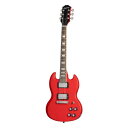 Epiphone Power Players SG Lava Red エレキギター※ご購入後15日以内に、必ず同梱されるユーザー登録カードに必要事項をご記入の上、ギブソン・ジャパンへご郵送下さい。ユーザー登録したご本人に限り、メーカー規定の故障に対してのみ、無期限での保証が提供されます。伝説的なギター “SG”をベースにデザインされたPower Player SGは、通常のギブソンSGよりも2インチ短い22.73インチ・スケールと7/8サイズのボディにより、いつでも自然に手にとりたくなるようなカジュアルなモデルに仕上がっています。Power Player SGは、経験豊富なプレイヤーやこれからギターを始めようと思っているビギナーのどちらにとっても、様々なシチュエーションでの最高な演奏体験を約束します。ボルトオンのマホガニー・ネックは、アッパー・フレットへの快適なアクセスのため、ネック・ヒール部分においてなだらかな傾斜が施されています。ピックアップにはセラミック・ハムバッカー Epiphone 650R/700Tの2基が搭載されており、正真正銘のリッチなSGサウンドをギタープレイヤーにもたらします。Power Player SGには、ギグバッグ、ストラップ、ピック、ギターケーブルが付属しています。【Power Players SG Specifications】BodyBody Shape：SGBody Material：MahoganyBinding：Single Ply, FretboardBody Finish：GlossNeckNeck Material：MahoganyProfile：SlimTaper DScale Length：577.34 mm / 22.73 inFingerboard Material：Indian LaurelFingerboard Radius：304.8 mm / 12.00 inFret Count：22Frets：Medium JumboNut Material：White PlasticNut Width：41 mm / 1.61 inInlays：Pearloid TrapezoidJoint：Bolt-on with Sculpted Heel and Ferrule InsertsHardwareFinish：NickelBridge：Lightning Bar Compensated Wrap AroundTuning Machines：Die Cast with Kidney ButtonsTruss Rod：Dual ActionTruss Rod Cover：Black BellControl Knobs：Black ReflectorSwitch Tip：BlackJack Plate Cover：Recessed Barrel JackControl Covers：BlackStrap Buttons：2 - Bottom and Back of HeelMounting Rings：BlackPickup Covers：NickelElectronicsNeck Pickup：Epiphone 650R HumbuckerBridge Pickup：Epiphone 700T HumbuckerControls：2 Volume, 2 TonePickup Selector：3-way ToggleOutput Jack：1/4"Strings Gauge：.010, .013, .017, .026, .036, .046Case：Gig BagAccessories：Strap, Picks, and Guitar CordColor：Lava Red