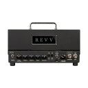 Revv Amplification D20 Black ギターアンプヘッドカナダのハイエンドなアンプ＆エフェクター・ブランドのレヴ・アンプリフィケーションより、小規模ライヴ、自宅練習、デスクトップ・レコーディングまで幅広く使用できるオール・チューブ・ギター・アンプヘッドD20が登場しました。D20は、ライト・ウェイトでスモール・サイズの筐体にクリーンからクランチ・トーンに重きを置いた、いわゆるペダル・プラットフォーム・アンプで、4W/20Wの切替え可能な出力を備えています。フロント・パネルにはゲイン、トレブル、ミドル、ベース、ヴォリュームと非常にわかりやすいシンプルなコントロールを配置しており、背面にはエフェクト・ループも装備しています。プリ真空管に12AX7を2本、パワー真空管に6V6を2本使用した伝統的なオール・チューブ・ギター・アンプながら、デジタル・レコーディングにも対応した拡張性を備えています。通常のアンプ同様お好みの外部スピーカー・キャビネットに接続して使用できるほか、スピーカー出力を使用せず、バランスXLR出力端子を使用してミキサーやインターフェイスへのダイレクト出力が可能です。バランスXLRからの出力では、6パターンのTwo notes Torpedoヴァーチャル・キャビネットを利用することができ、DTMにも大変便利です。USB端子を利用してPCなどへの接続すれば、Two notesのTorpedo Remoteソフトウェアを用いることが可能になり、EQのコントロールやリヴァーブ空間の選択、キャビネット・シミュレーターやマイク・シミュレーターを利用した緻密なサウンド・メイキングが実現します。さらに同ソフトウェアとMIDI端子を使用してセッティングをすることで、お手持ちのMIDIコントローラーでヴァーチャル・キャビネットなどのユーザー設定を増やしたり、プログラム・チェンジを行うこともできます。カラーはブラックです。【Specification】出力(Peak): ＜4Wスイッチ選択時＞ 10W@4Ω、5W@8Ω ＜20Wスイッチ選択時＞ 50W@4Ω、25W@8Ω出力(RMS): ＜4Wスイッチ選択時＞ 3.8W@4Ω、3.7W@8Ω ＜20Wスイッチ選択時＞ 19.4W@4Ω、19W@8Ω使用真空管: 12AX7×2, 6V6×2コントロール: [Front Panel] Gain (Pull - Boost), Treble, Middle, Bass, Volume, 20W/4W Switch, Pre/Post Switch, Level, Virtual Cabinet, Standby Switch, ON/OFF Switch [Rear Panel] Ground/Lift Switch, Inpedance(8Ω/4Ω) Switch, Internal Load/Speaker Switch入出力端子: [Front Panel] Input, Headphone Out [Rear Panel] Power Input, Cabinet Lightning, MIDI IN, USB, Bias Test, XLR Balanced Output, FX loop (Send, Return), Speaker(1/4”)トーン・コントロール・レンジ: [Bass] ±15dB @110Hz, [Midrange] ±9.6dB@550Hz, [Treble] ±19dB @10kHzS/N比: 37dB(標準)対応電源: 100VAC, 50/60Hzサイズ: H168 × W308 × D165mm (突起物含む、ハンドルは折りたたみ状態での高さ)重量: 約3.8kg