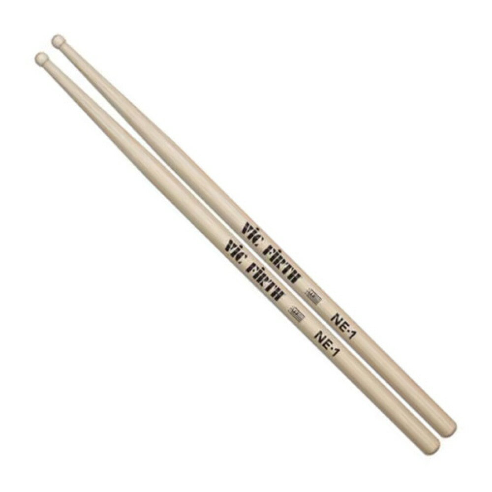 VIC FIRTH VIC-NE1 American Classic MIKE JOHNSTON コラボレーションモデル ドラムスティックVIC FIRTHが新たに提唱するドラムスティックのスタンダードモデル世界的なドラマーでエデュケーターのマイク・ジョンストンの発想をVic Firthのテクノロジーで具現化したモデル。コンセプトはすべてのドラマーがNO EXCUSES (理屈抜き)で上達するために開発した使い勝手のよいドラムスティックでした。マイクはVicFirth社に現在ストックしてあるほぼすべてのデザインに触れ、チップ、テーパー、長さ、直径、素材、そしてトータルバランスを精査し、最高のモデルを完成させました。それはまさにドラマーがあらゆるスタイルを超えて、オールマイティーに使用することができるドラムスティックの新しいスタンダードの誕生と言えるでしょう。【SPEC】■ サイズ：14.7 x 406.4mm■ 材質：ヒッコリー