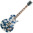 EDWARDS E-MA-98 ALOHA KEN エレキギター。Hi-STANDARD（ハイスタンダード）のギタリスト、KEN YOKOYAMA（横山健）のシグネイチャーギター。【SPEC】BODY：(Top) Hard Maple, (Back) Mahogany w/Ivory BindingNECK：MahoganyFINGERBOARD：Rosewood, 22frets w/Ivory BindingINLAY：MOP DishSCALE：628mmNUT：BoneNECK JOINT：Set-neckTUNER：GOTOH SG301-04BRIDGE：Tune-matic / TailpiecePICKUPS：(Neck) Seymour Duncan SH-1n / (Bridge) Seymour Duncan SH-4CONTROLS：Neck Volume & Tone, Bridge Volume & Tone, Mini Switch PU SelectorCOLOR：Blue & White Aloha