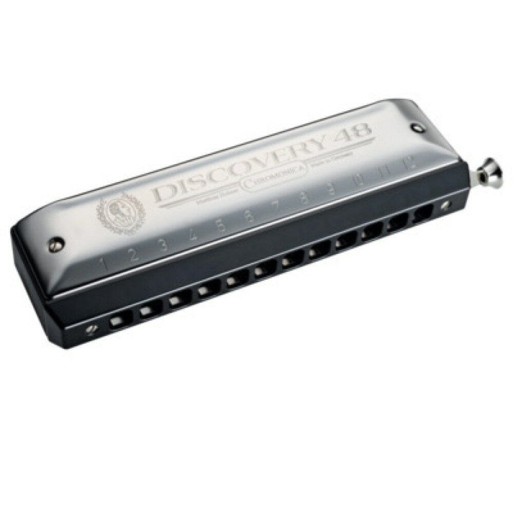 HOHNER Discovery 48 7542/48 クロマチックハーモニカ※商品の性格上、不良品以外の返品および交換はお受け出来ません。お間違いの無いようご確認の上、ご注文頂けますようお願いいたします。クロマチック ハーモニカクロマチックハーモニカは、クラシック、ジャズ、ポピュラーをはじめ、あらゆる分野で聴かれる評価の高い楽器です。スライドレバーで半音シャープできる構造で12音階を演奏でき、あらゆる調の演奏が可能です。トゥーツ・シールマンス、ラリー・アドラーなど一流のプレーヤーがホーナーのクロマチックハーモニカで名演奏を聞かせてくれますビギナー向けに開発されたクロマチックハーモニカ。リードプレートはねじ止めでメンテナンスが簡単。マウスピースは樹脂製で、スライドレバーも左用に簡単に付け替えできます。C調。Key（調）：C